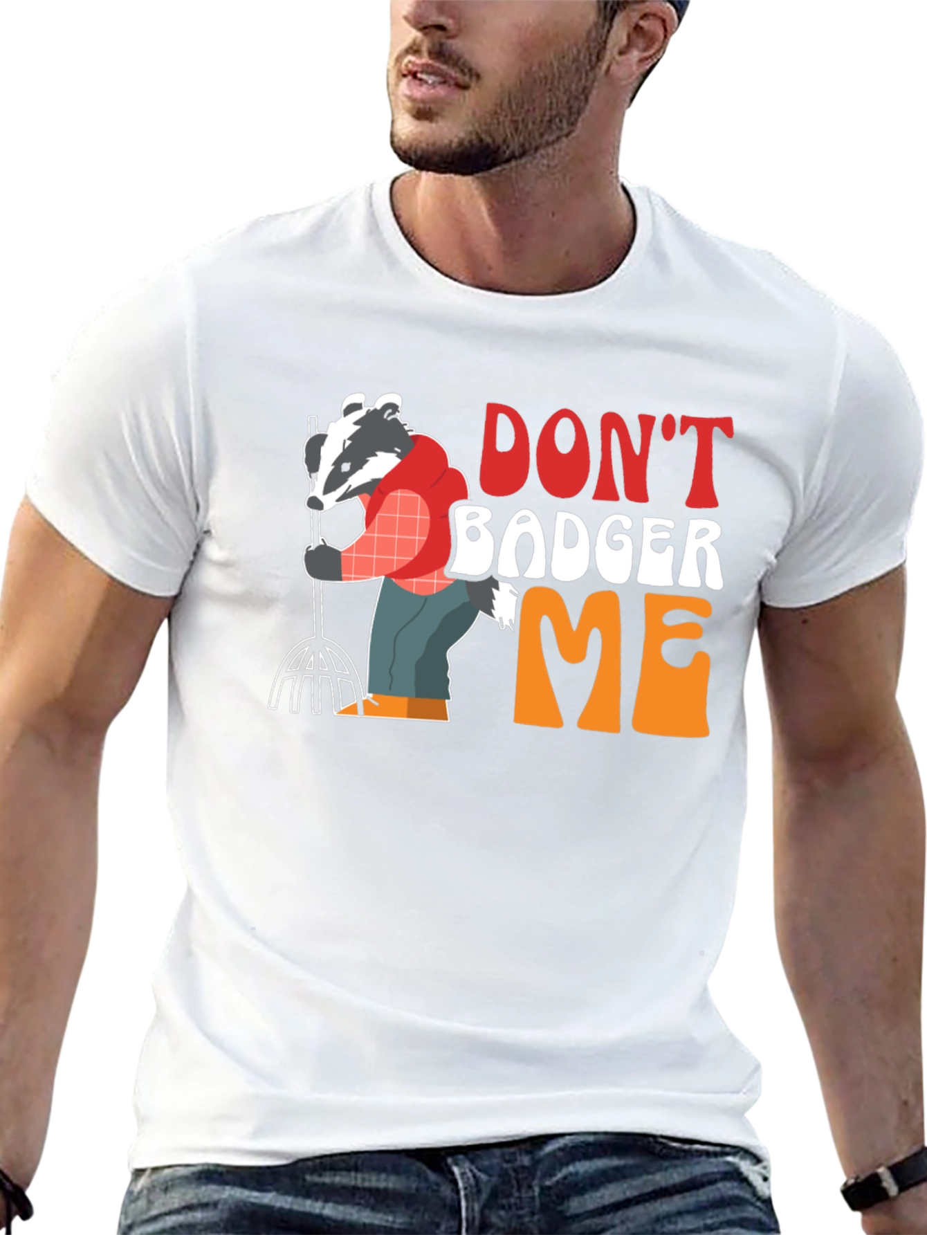 Black Don't Badger Me Graphic T-Shirt - Funny Animal Tee view 13