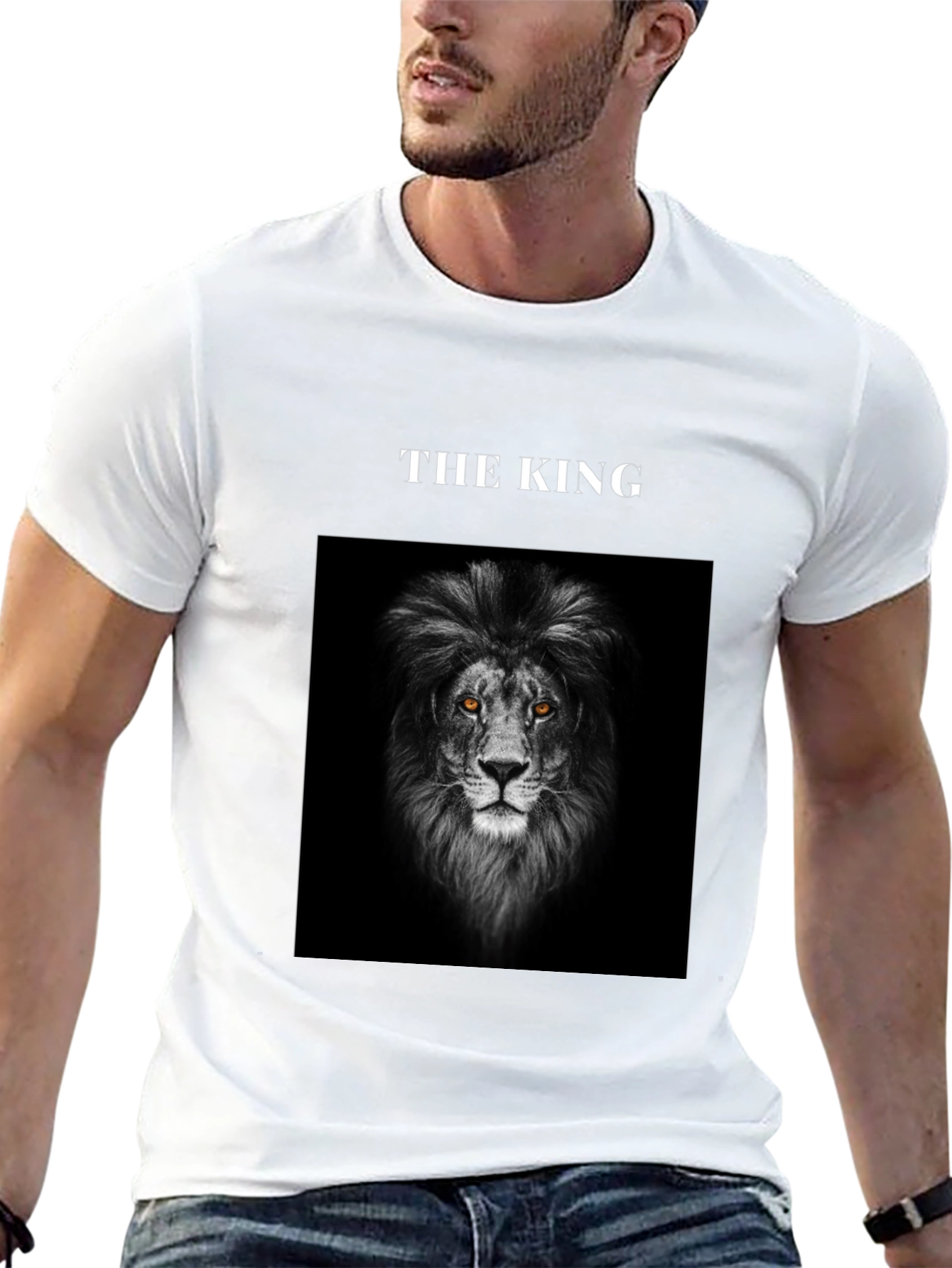 Black The King Lion Graphic Tee - Black view 13
