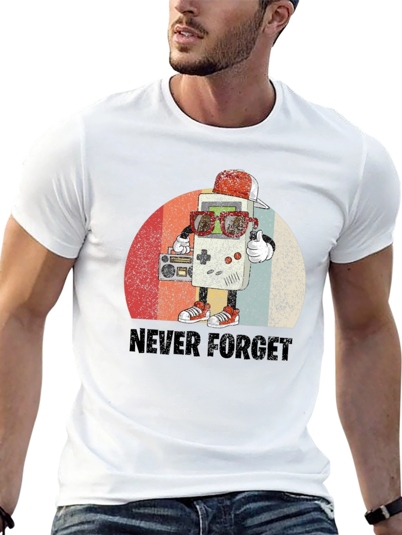 Black Retro Game Console T-Shirt - "Never Forget" Tee view 13