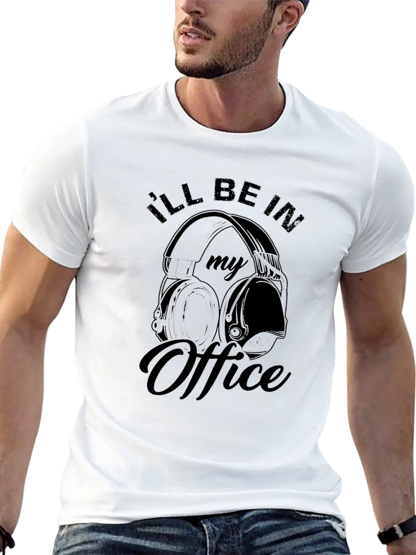 I'll Be In My Office Headphones Graphic T-Shirt - 13