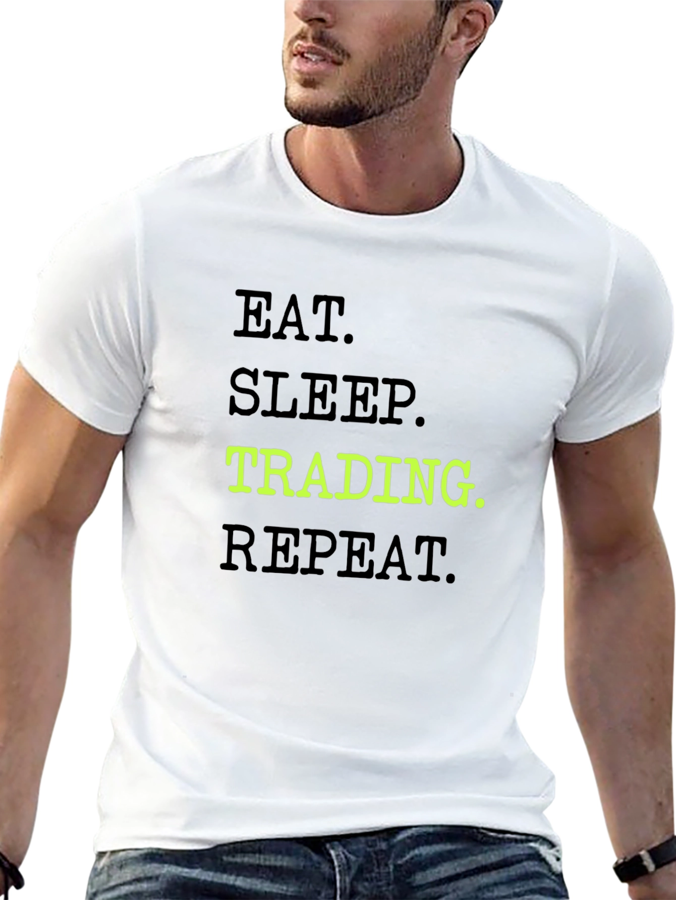Black Eat Sleep Trading Repeat Black Graphic Tee view 13