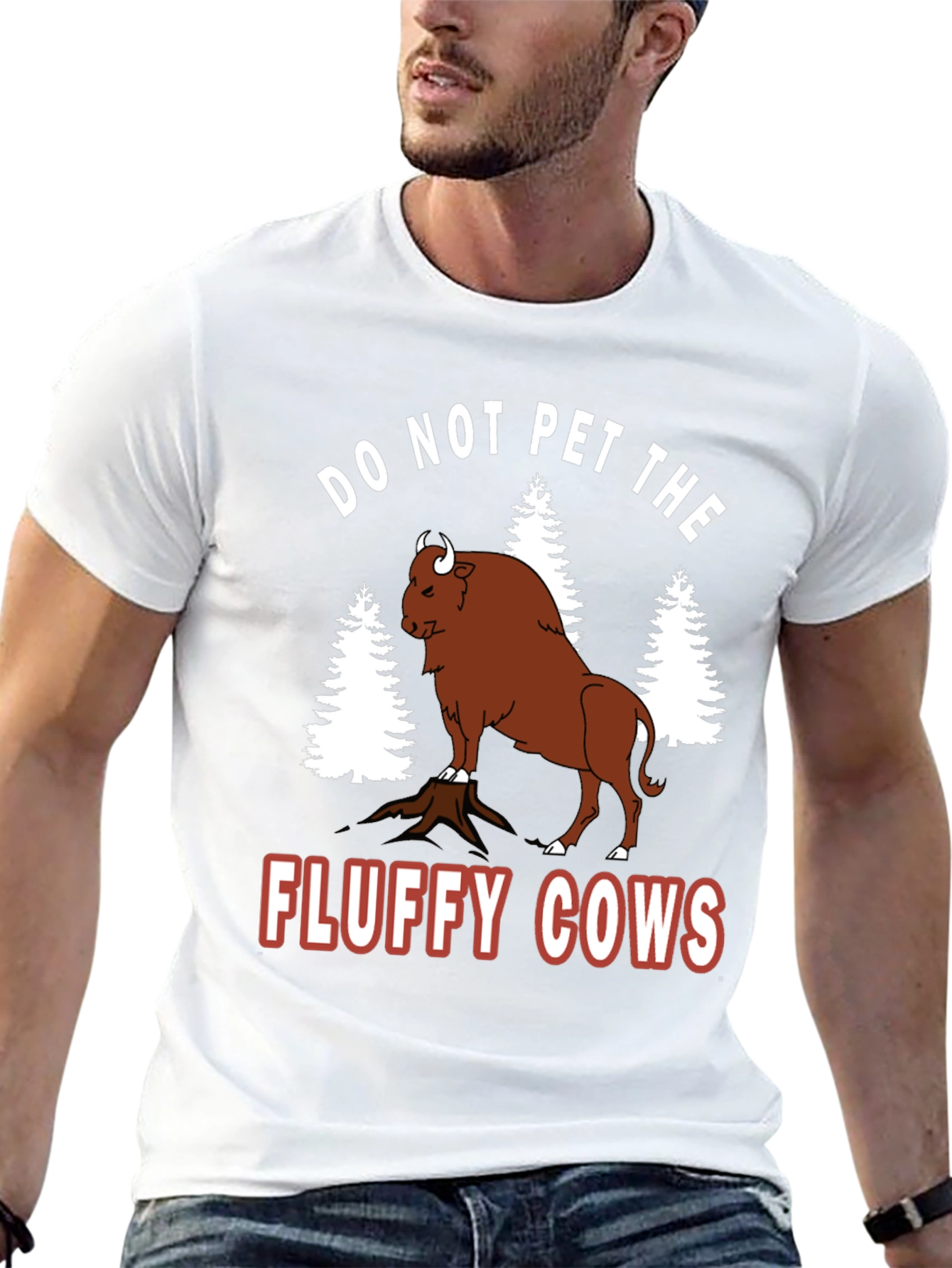 Black Do Not Pet the Fluffy Cows Bison Graphic Tee view 13