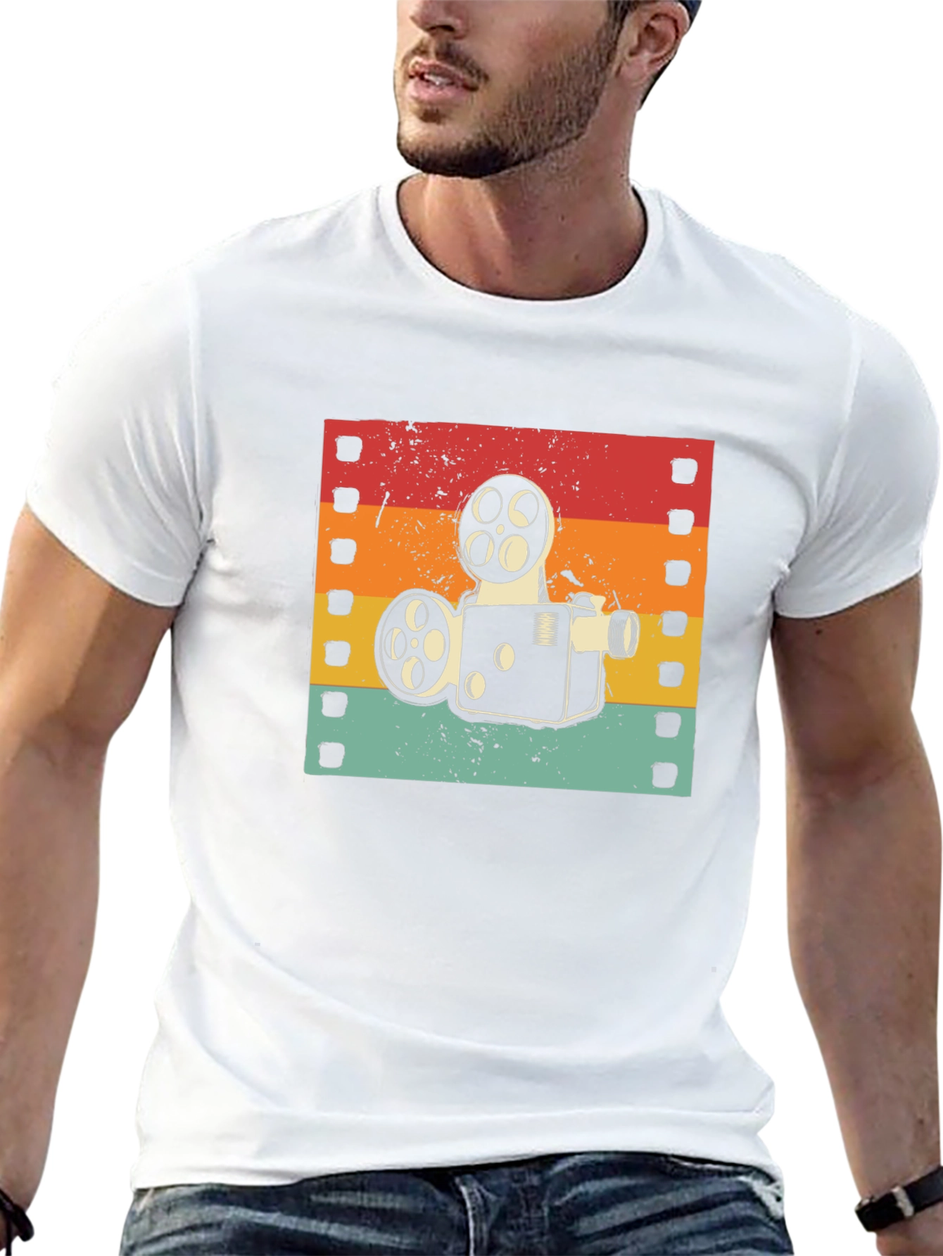 Black Retro Film Projector T-Shirt view 13