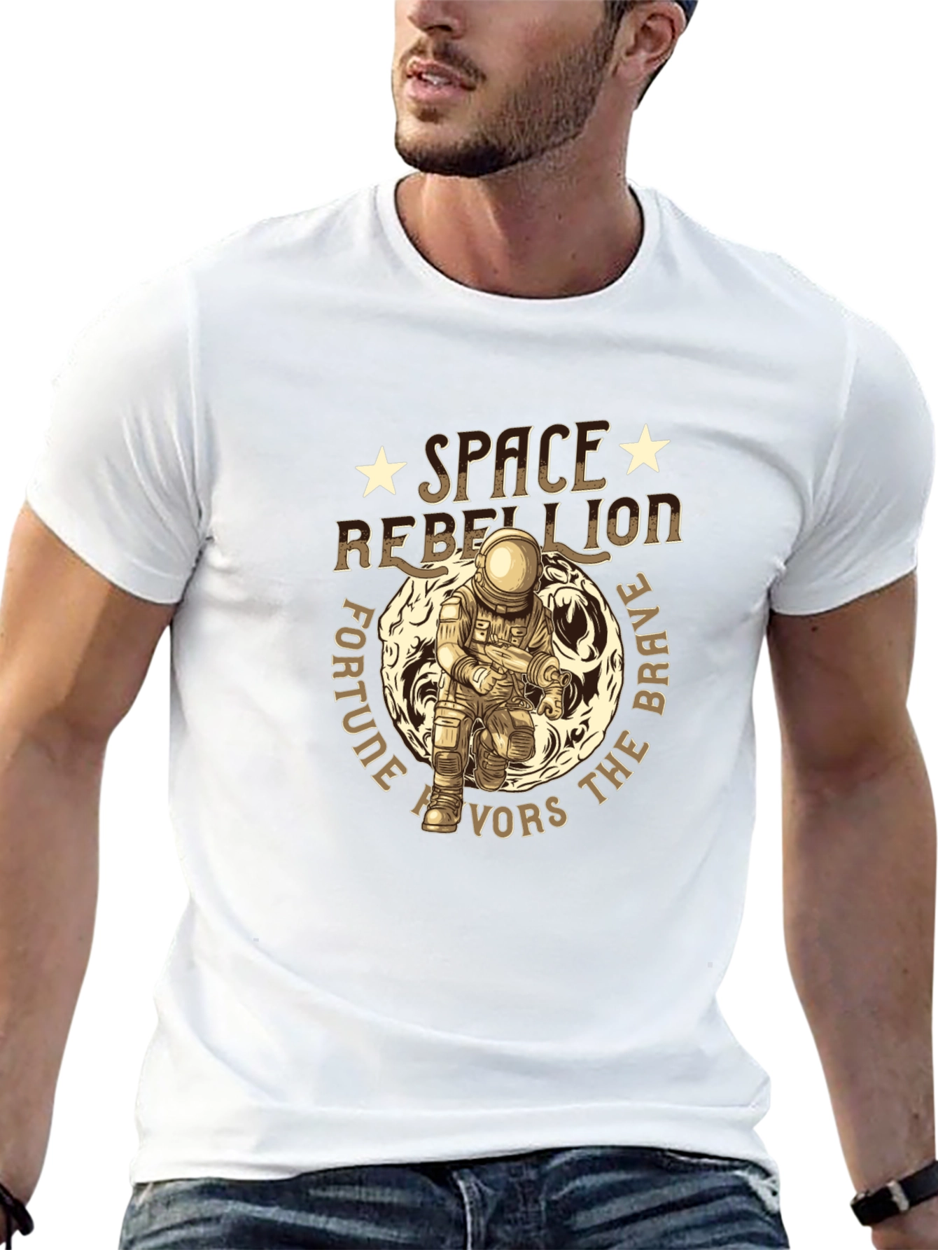 Black Space Rebellion Graphic T-Shirt view 13