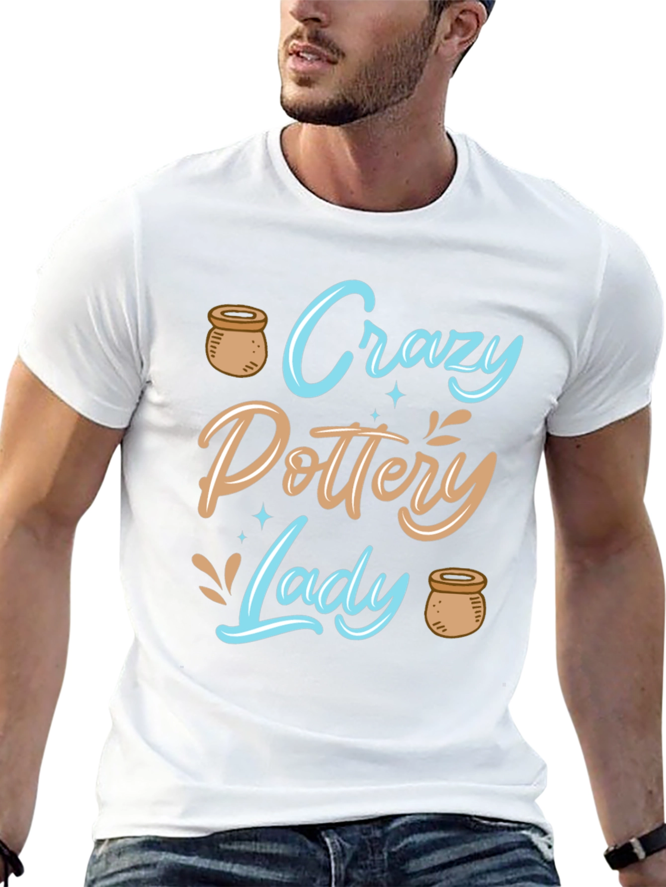 Black Crazy Pottery Lady T-Shirt view 13