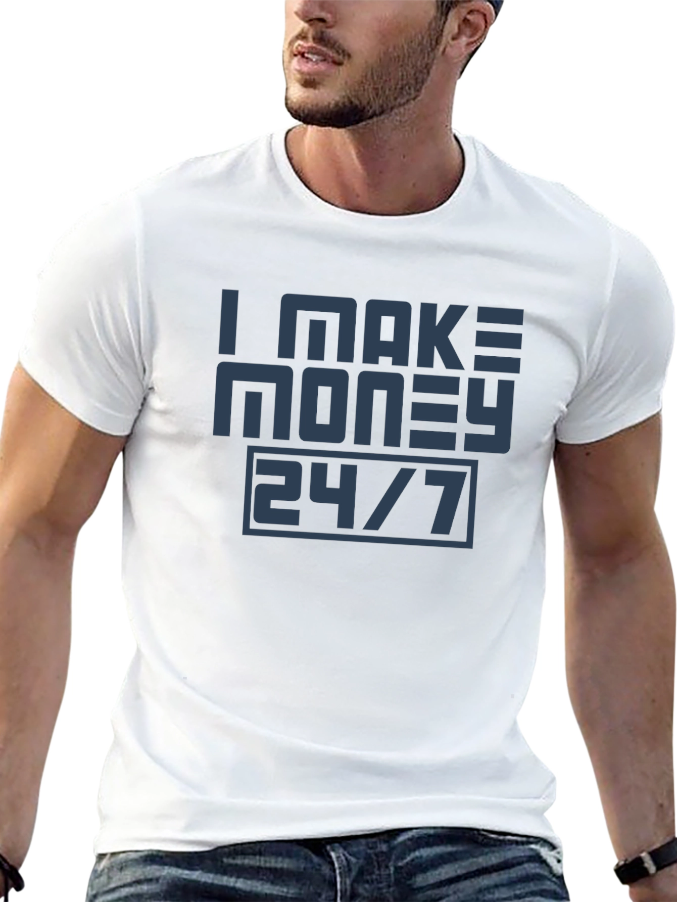 Black I Make Money 24/7 Graphic Tee view 13