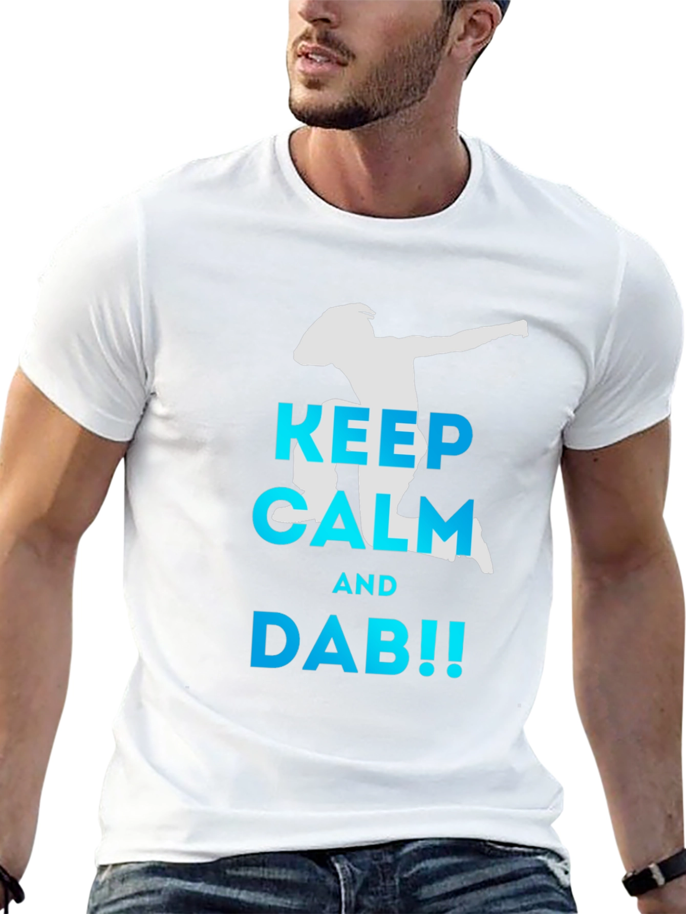 Black Keep Calm and Dab! Men's Black T-Shirt view 13