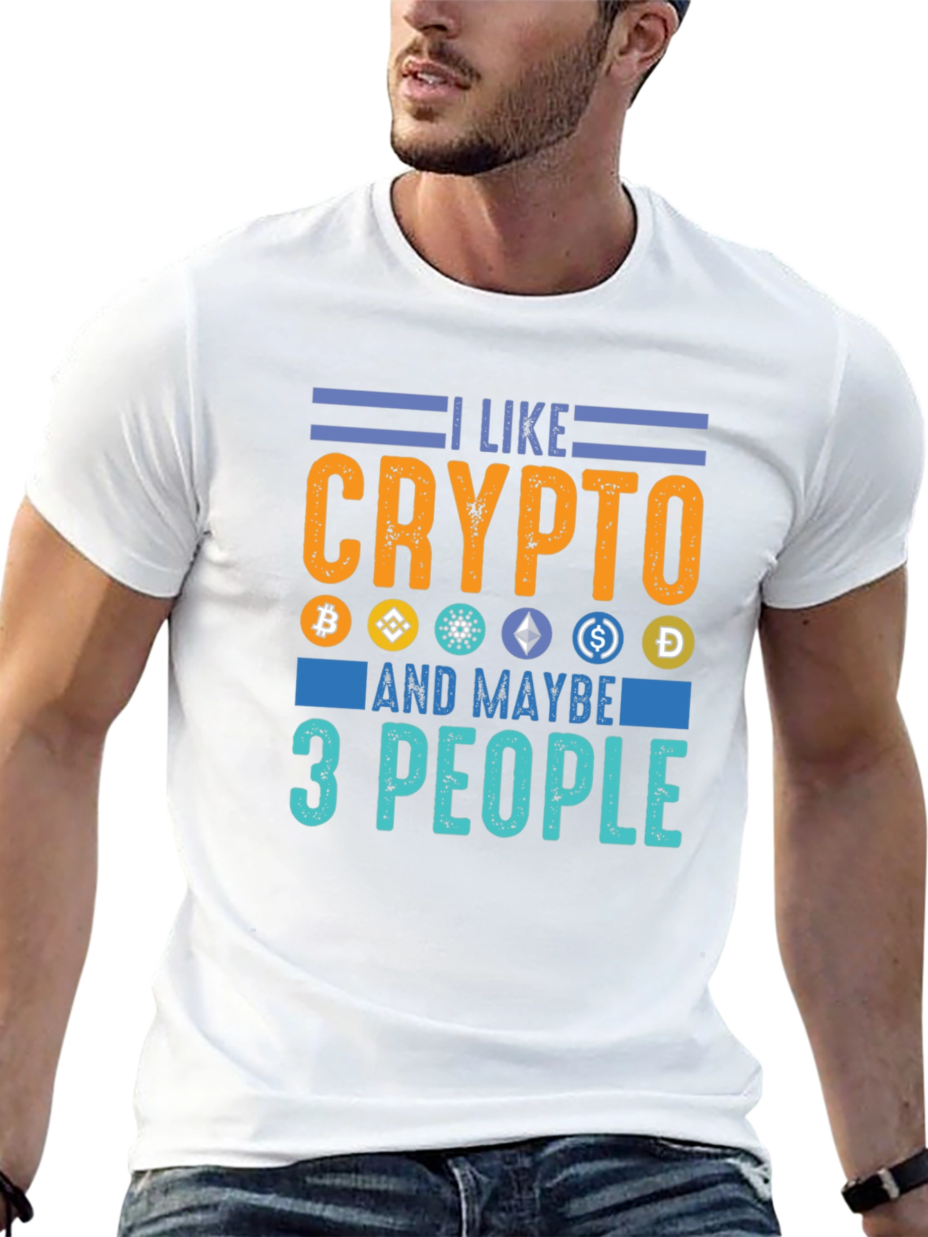 Black I Like Crypto and Maybe 3 People - Funny Crypto T-Shirt view 13