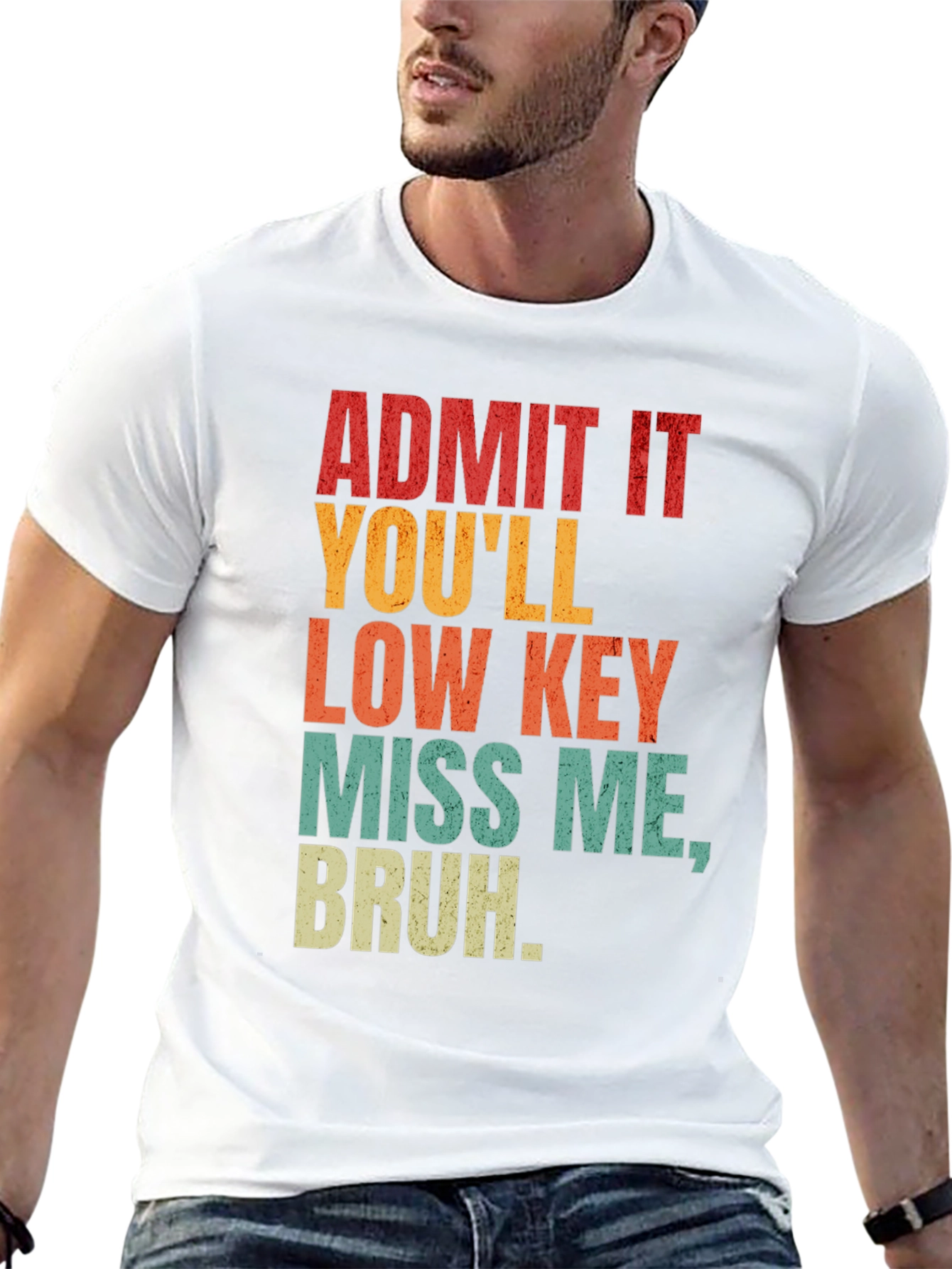 Black Admit It You'll Miss Me Bruh Graphic Tee view 13