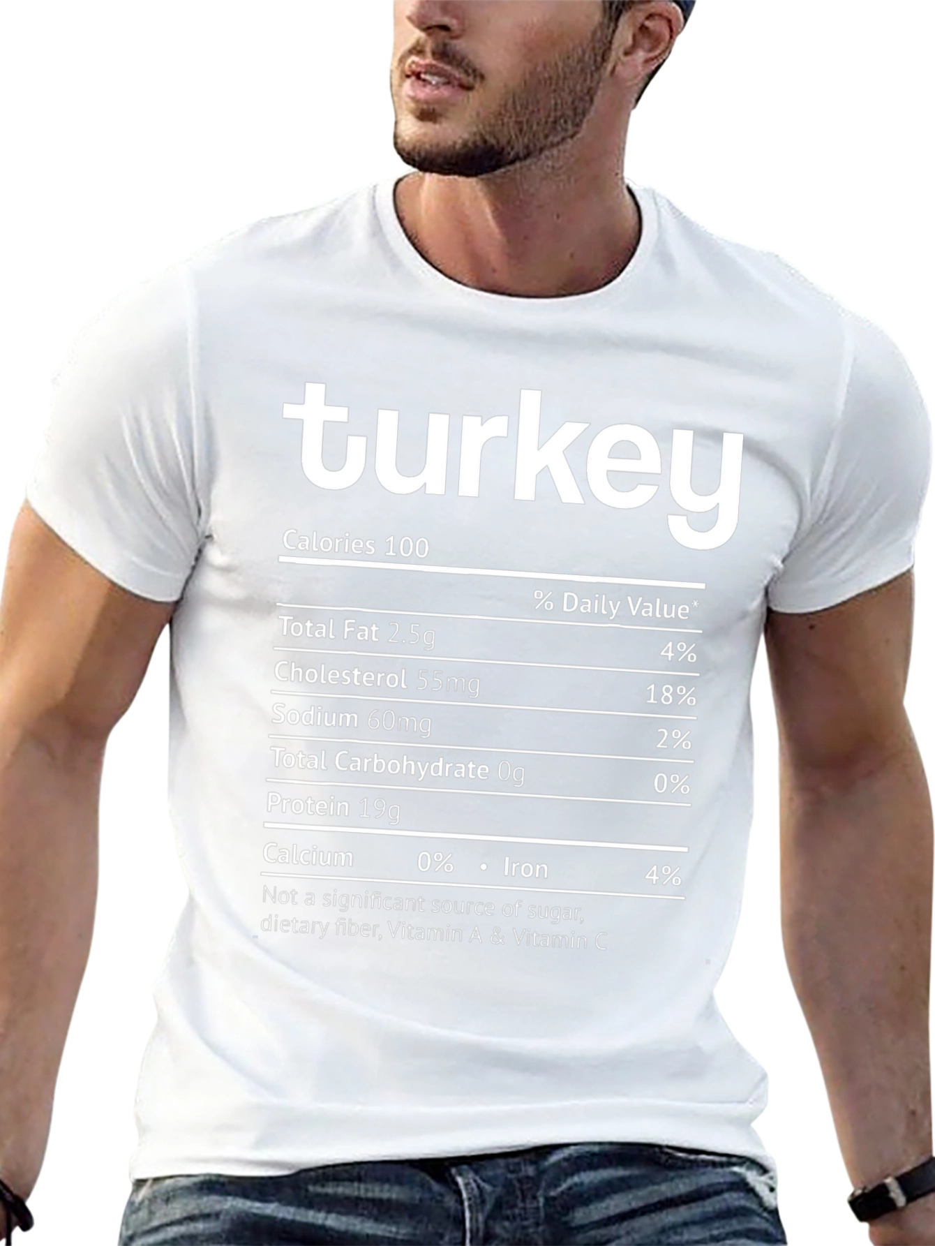 Black Turkey Nutrition Facts T-Shirt - Funny Thanksgiving Tee view 13