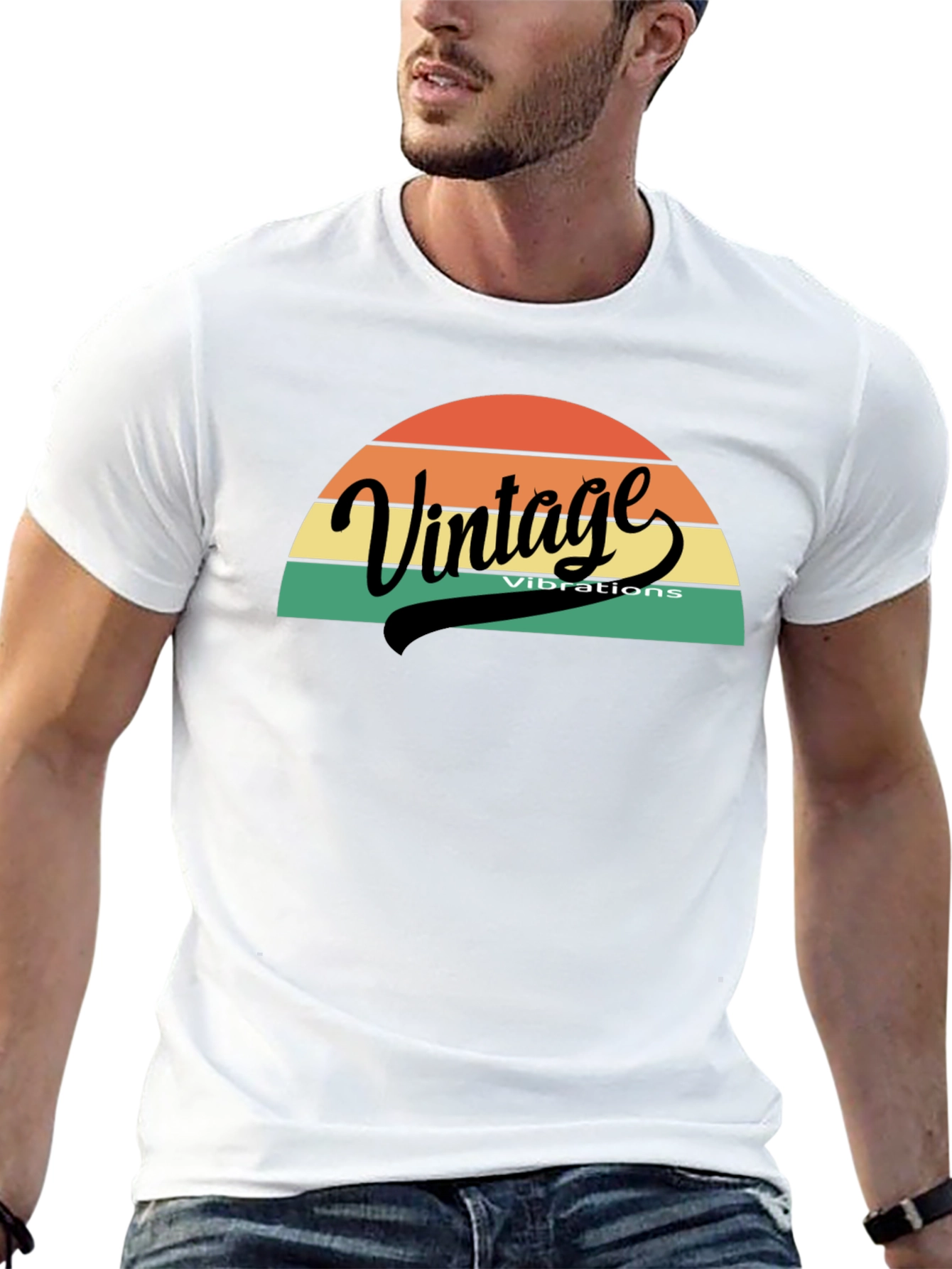 Black Vintage Vibes Graphic Tee - Retro Style view 13