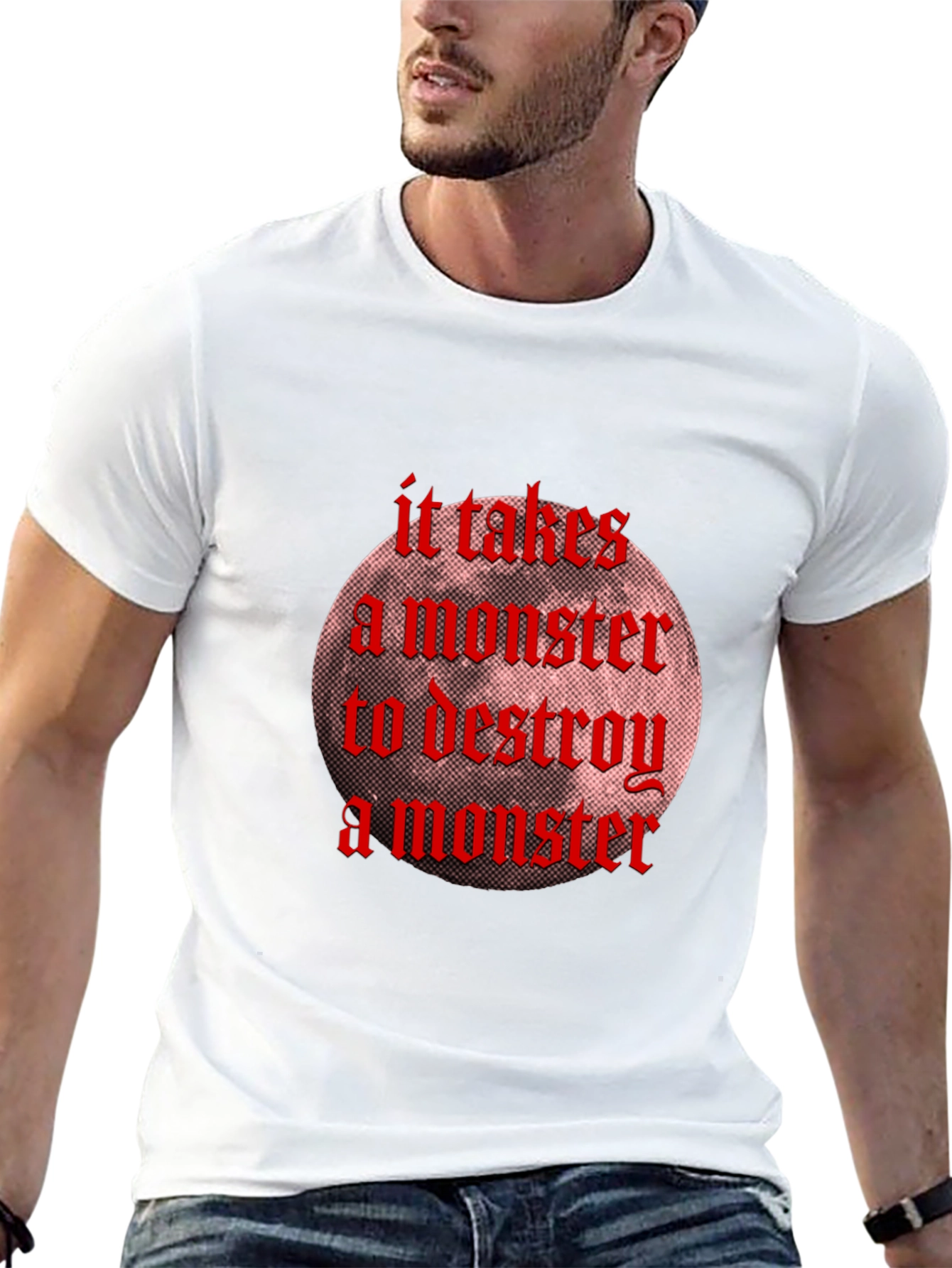 Black Monster Destroy Graphic Black T-Shirt view 13