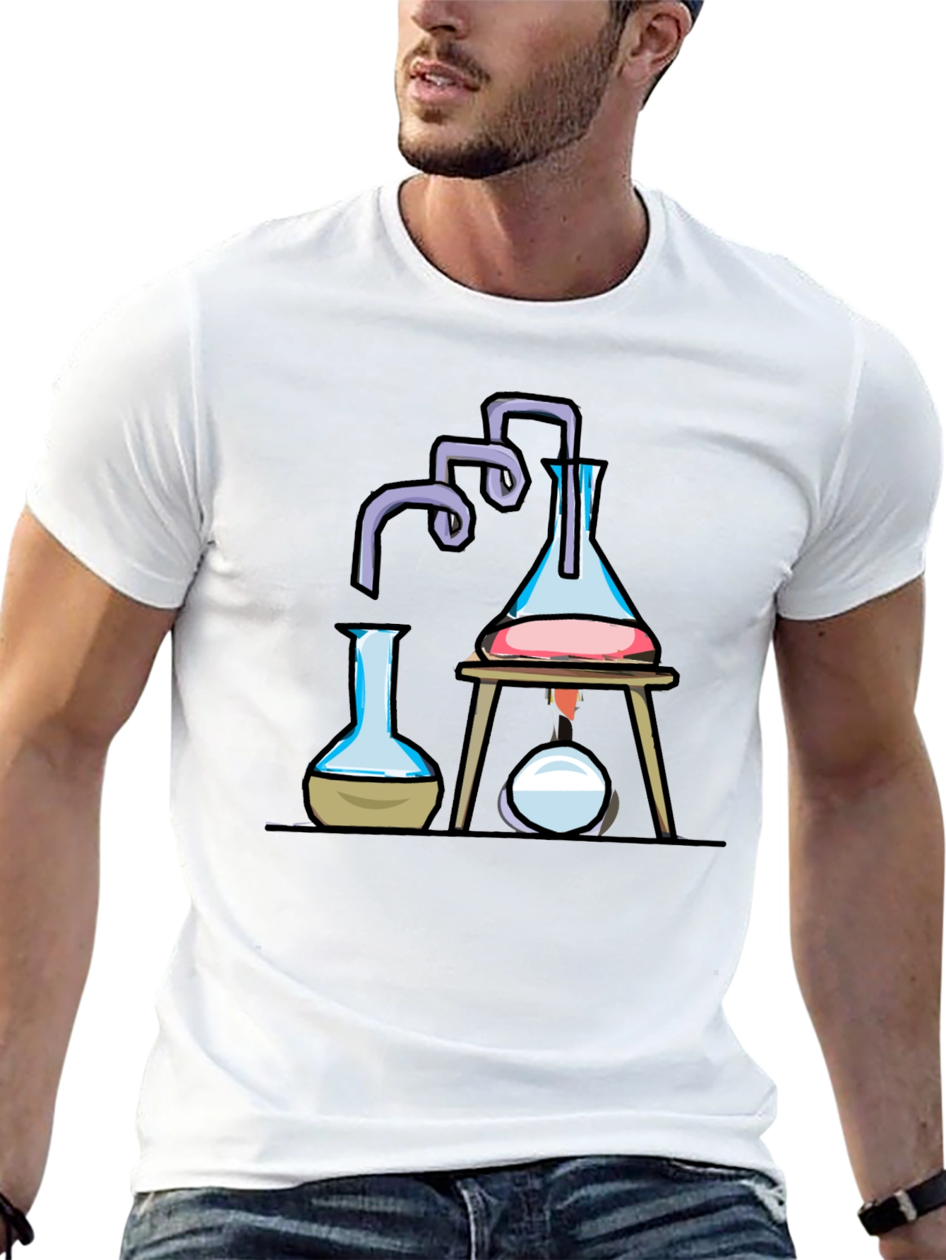 Black Science Beaker T-Shirt | Chemistry Lab Design view 13