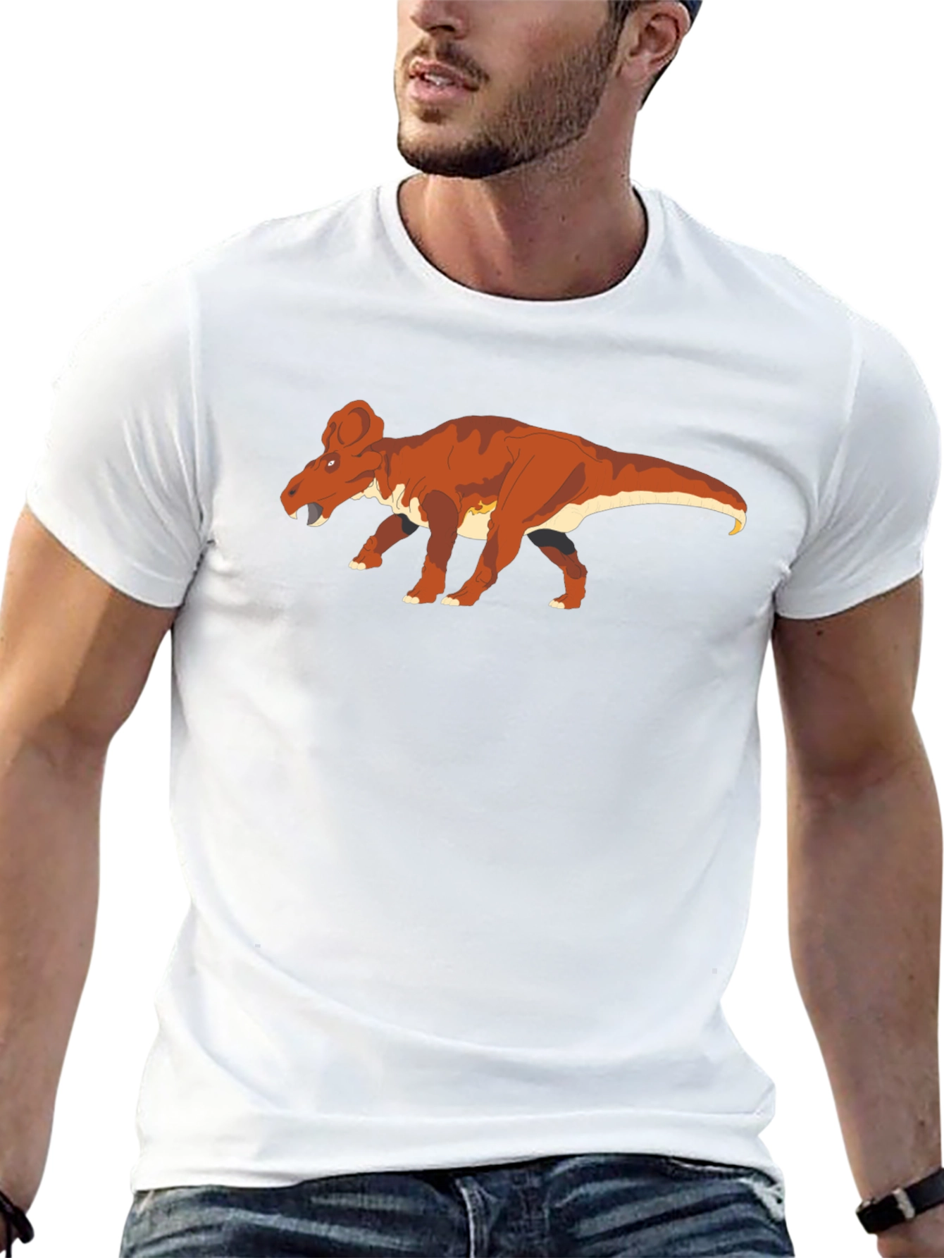 Black Pachycephalosaurus Dinosaur Graphic Tee view 13