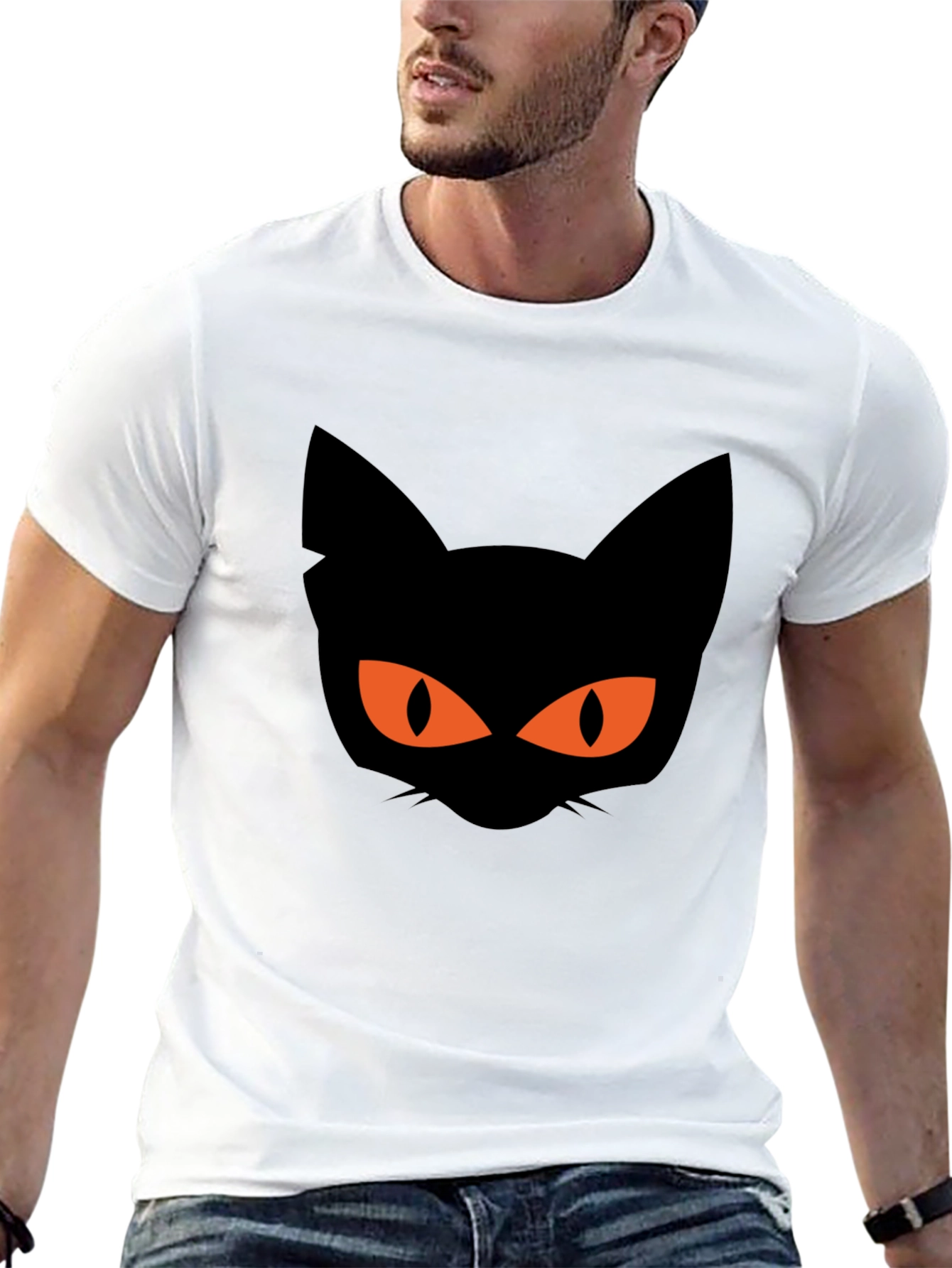Black Black Cat Graphic Tee Halloween Shirt view 13
