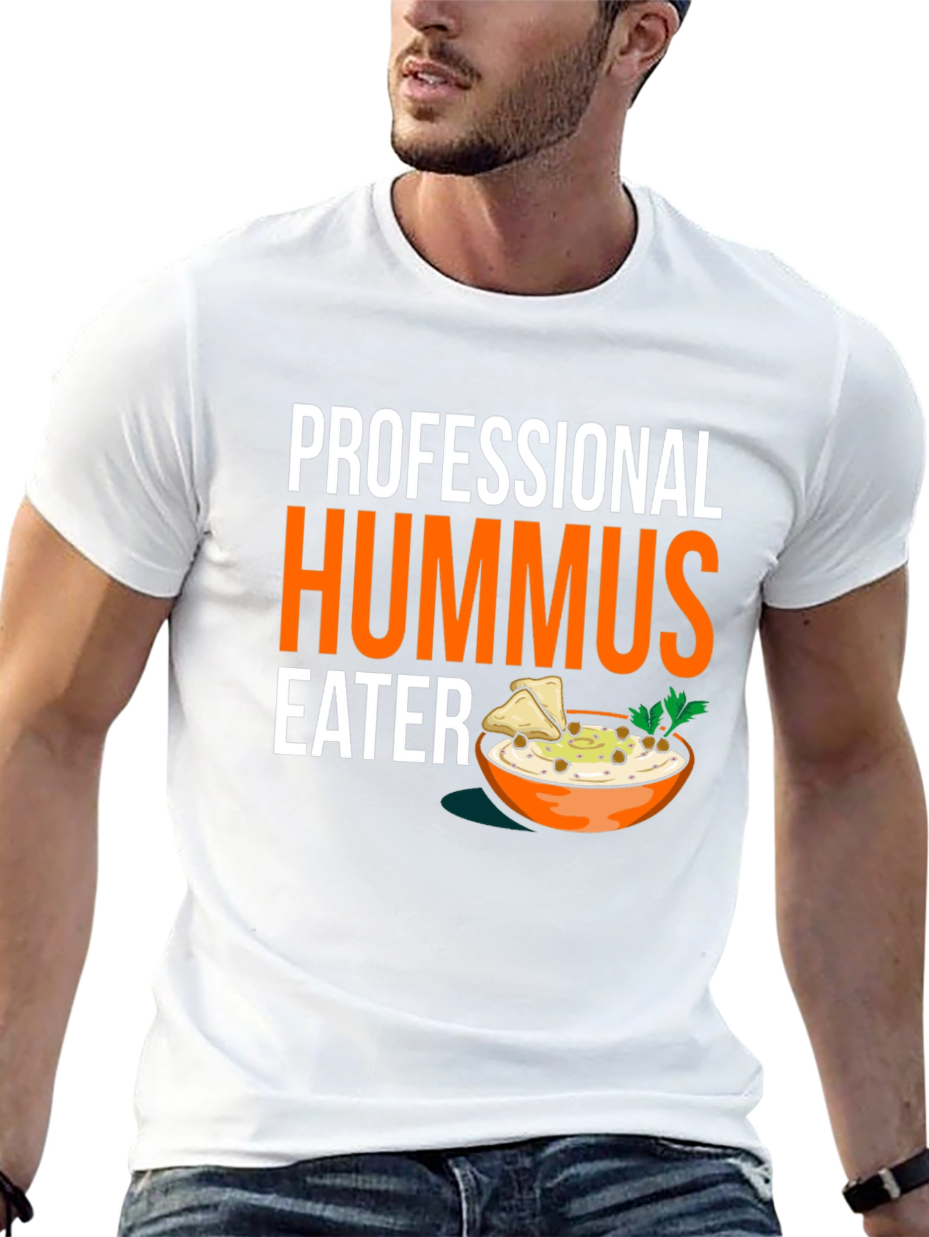 Black Professional Hummus Eater Graphic Tee view 13