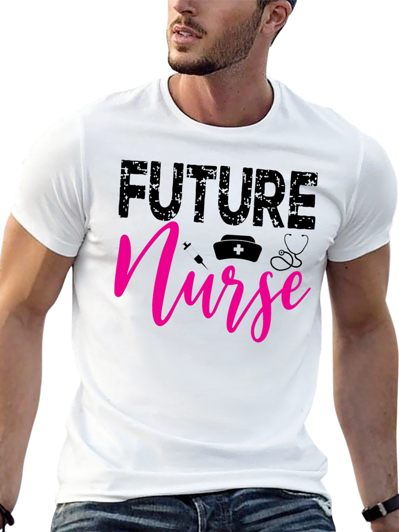 Black Future Nurse Graphic T-Shirt - Black view 13