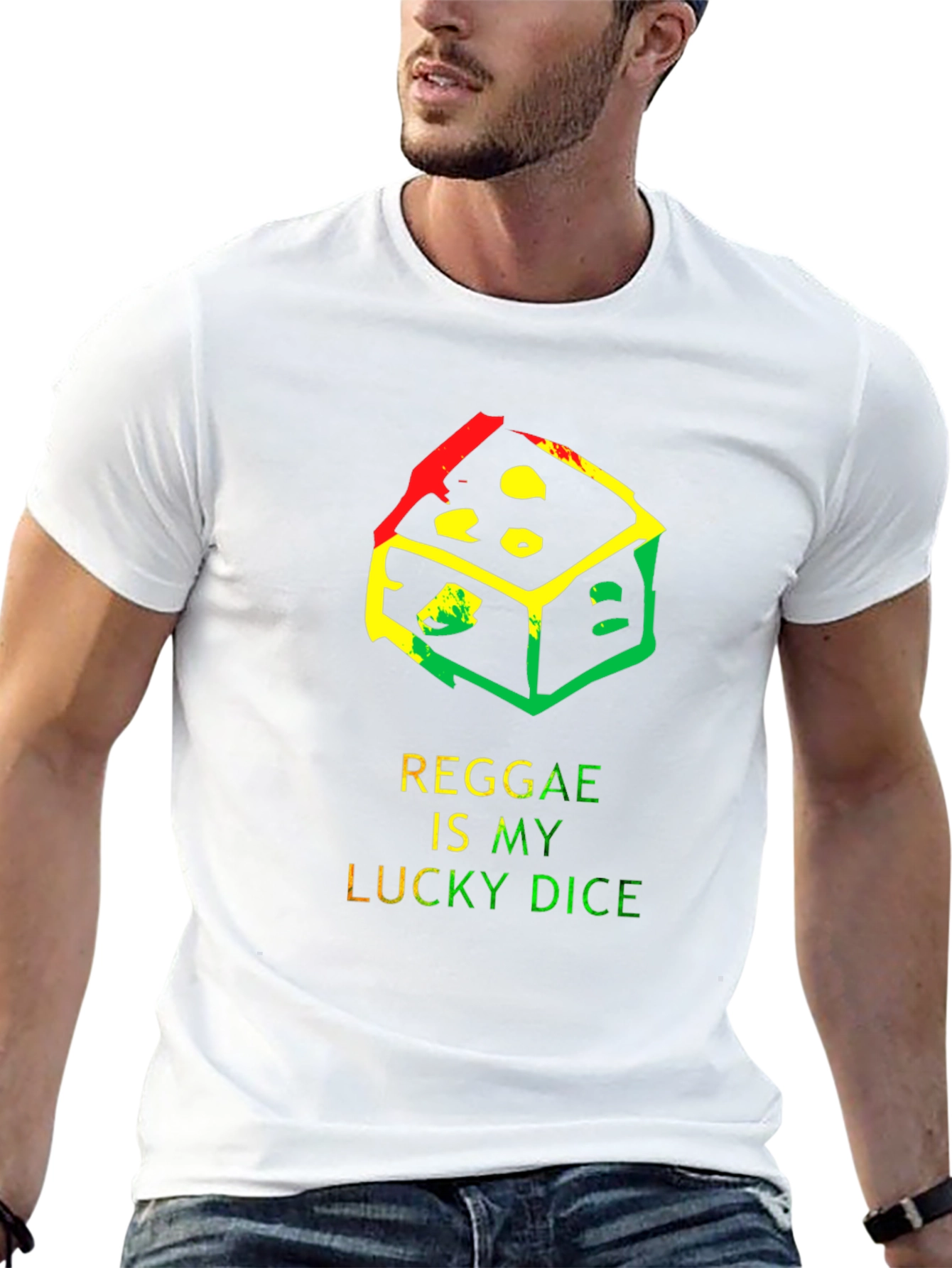 Black Reggae Lucky Dice T-Shirt - Black view 13