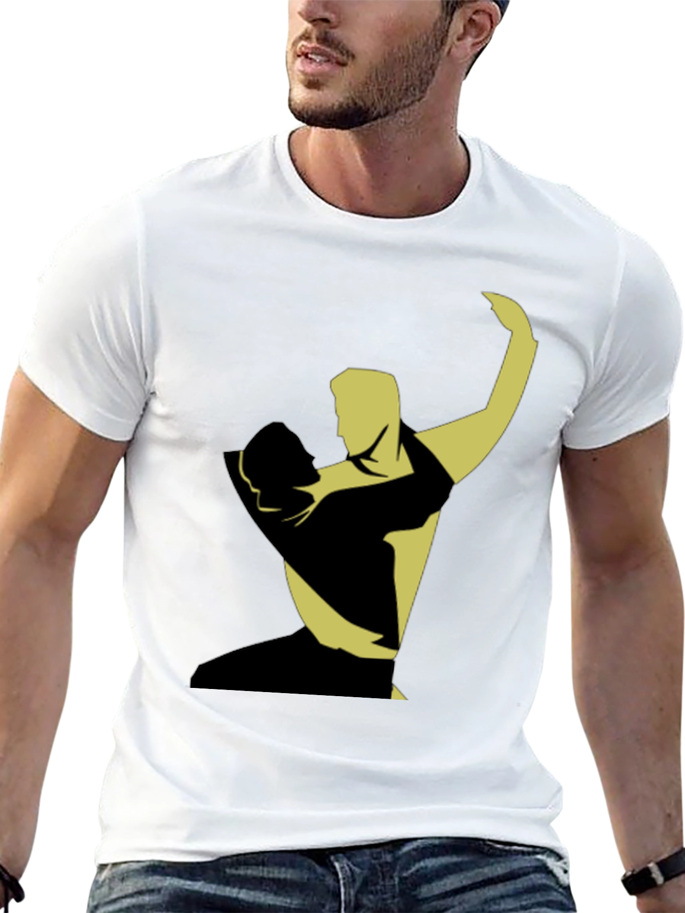 Black Tango Silhouette Graphic Tee - Black Cotton Blend view 13