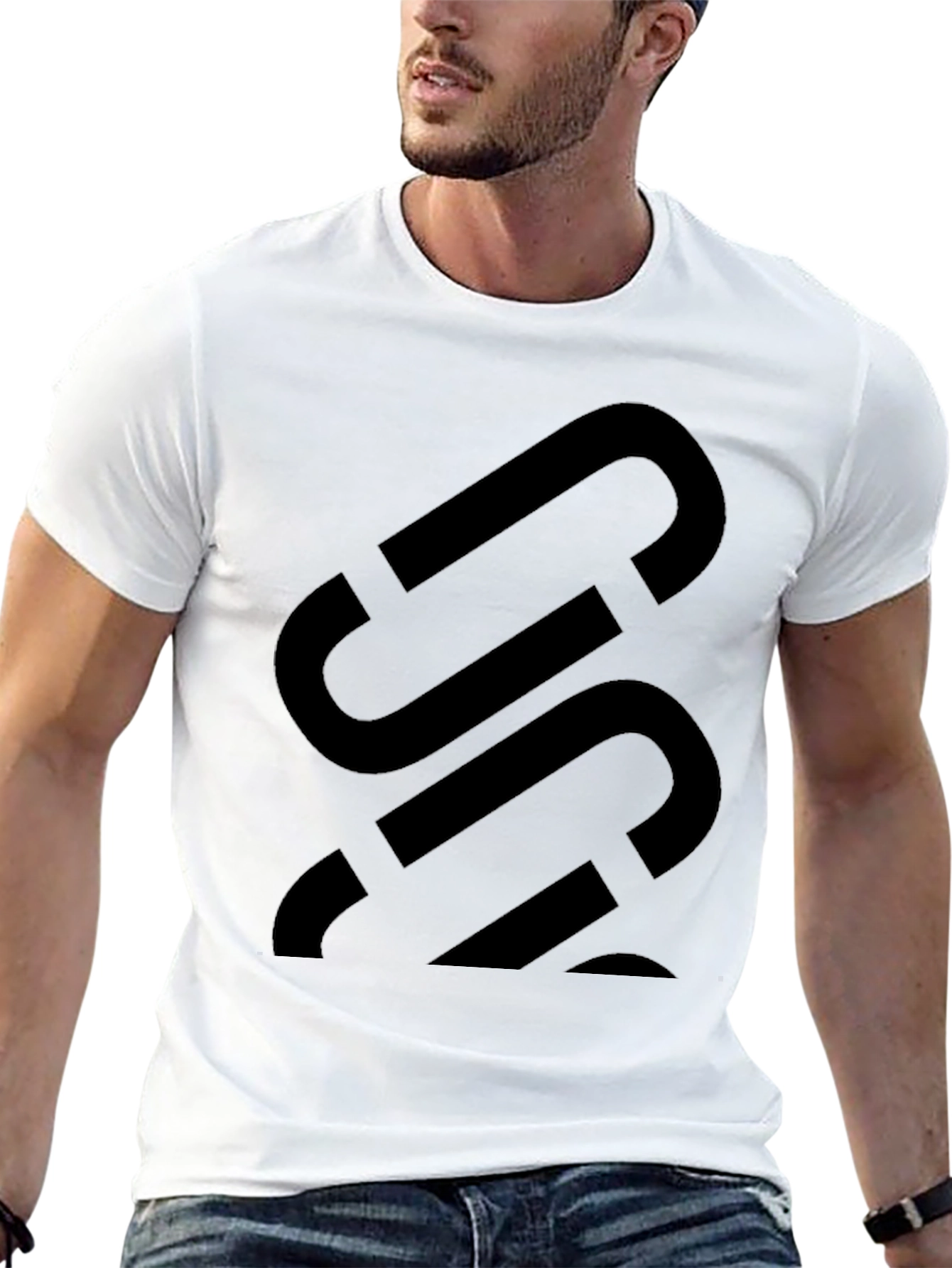 Black Modern Black Graphic Tee - Bold Statement Shirt view 13