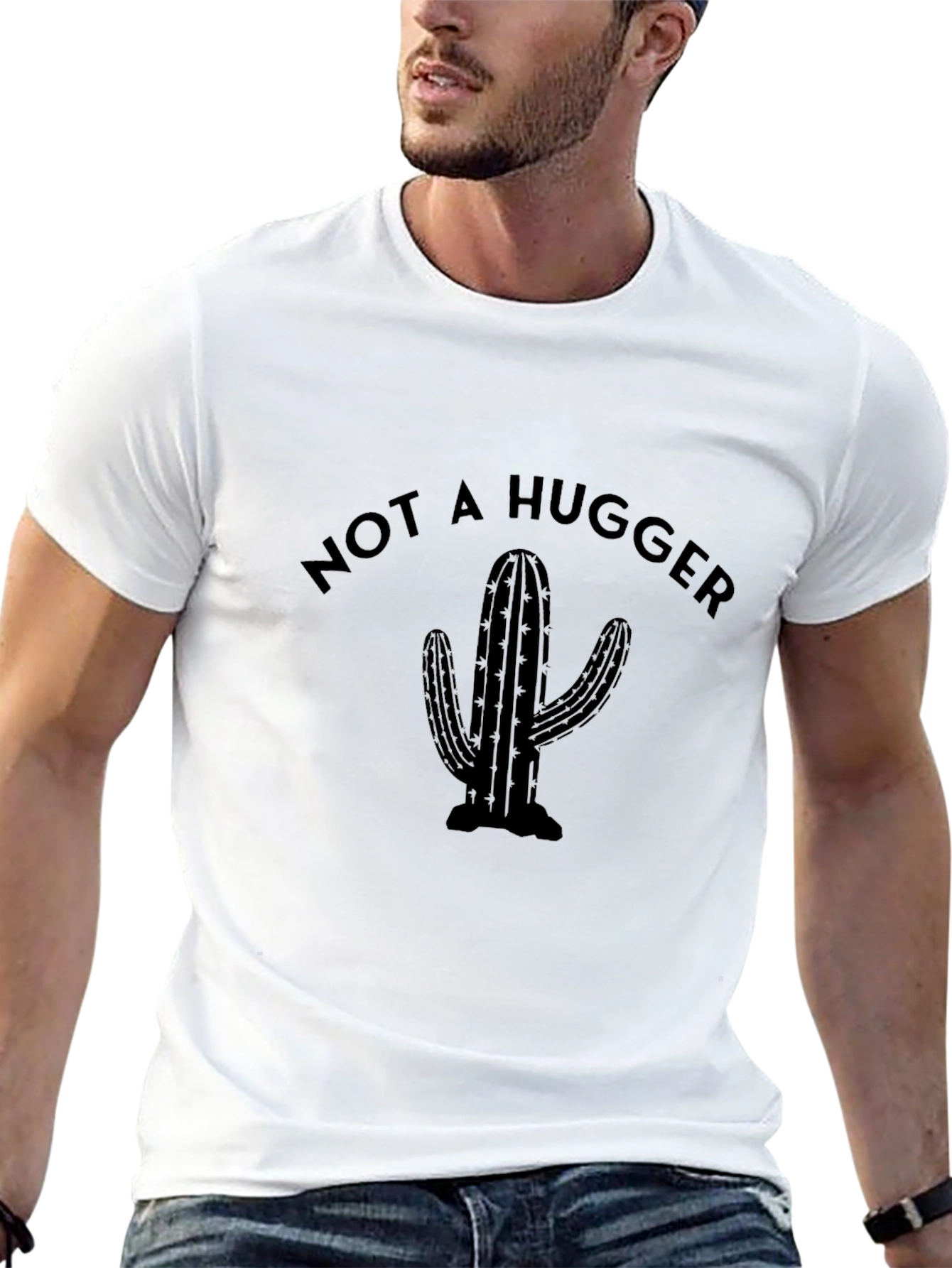 Black Not A Hugger Cactus Graphic Tee - Black view 13