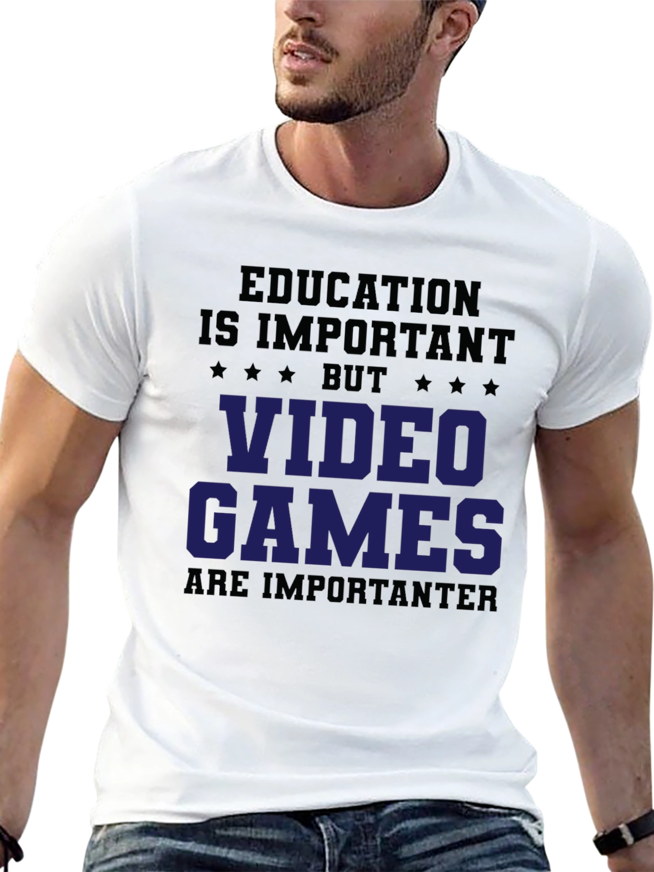 Black Education vs Video Games Graphic Tee view 13