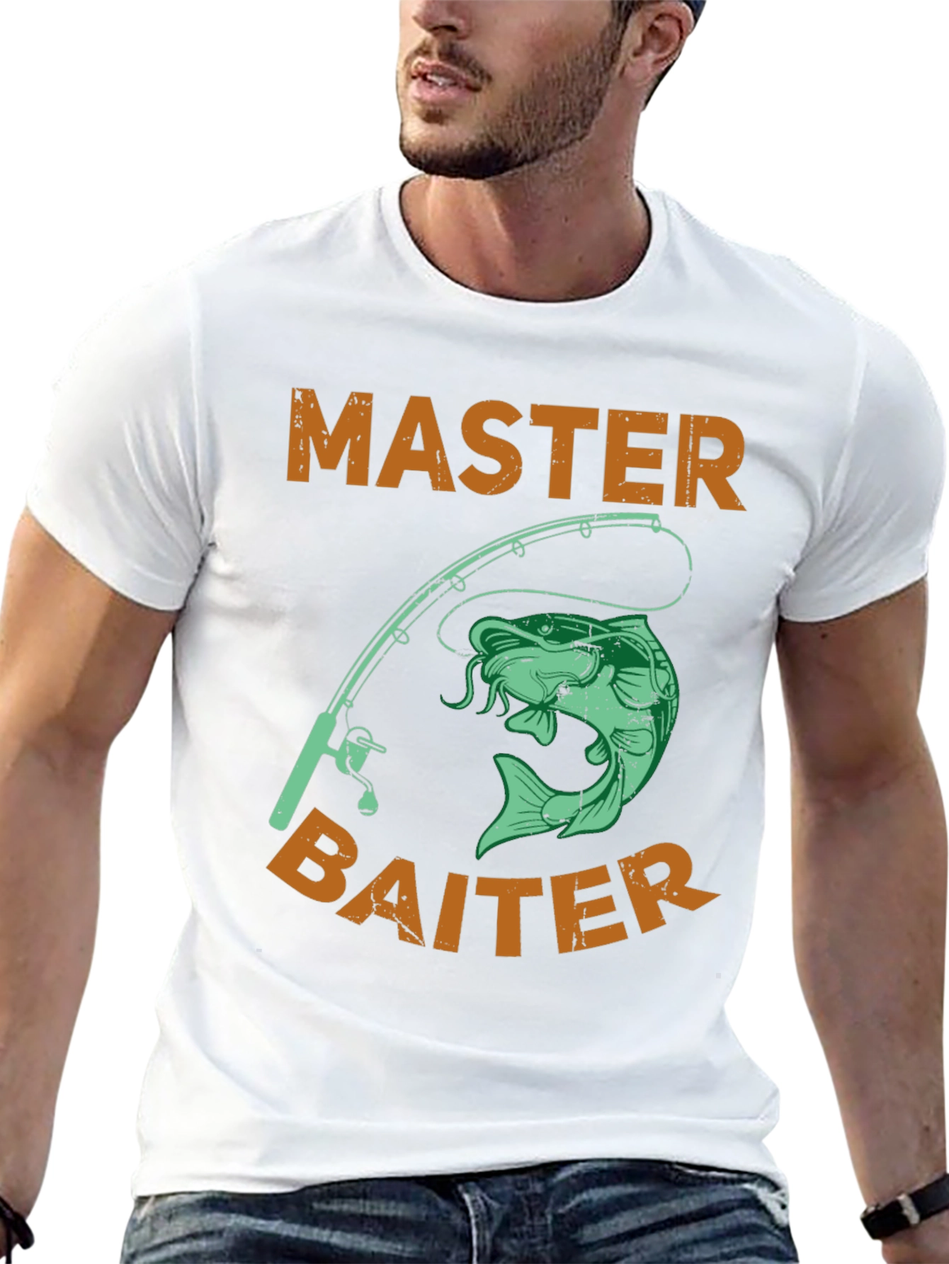 Black Master Baiter Fishing T-Shirt - Novelty Humor Tee view 13