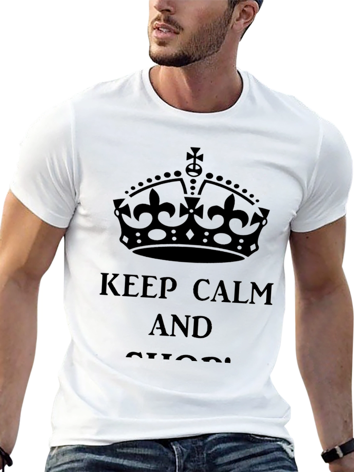 Black Keep Calm Crown T-Shirt - Black view 13