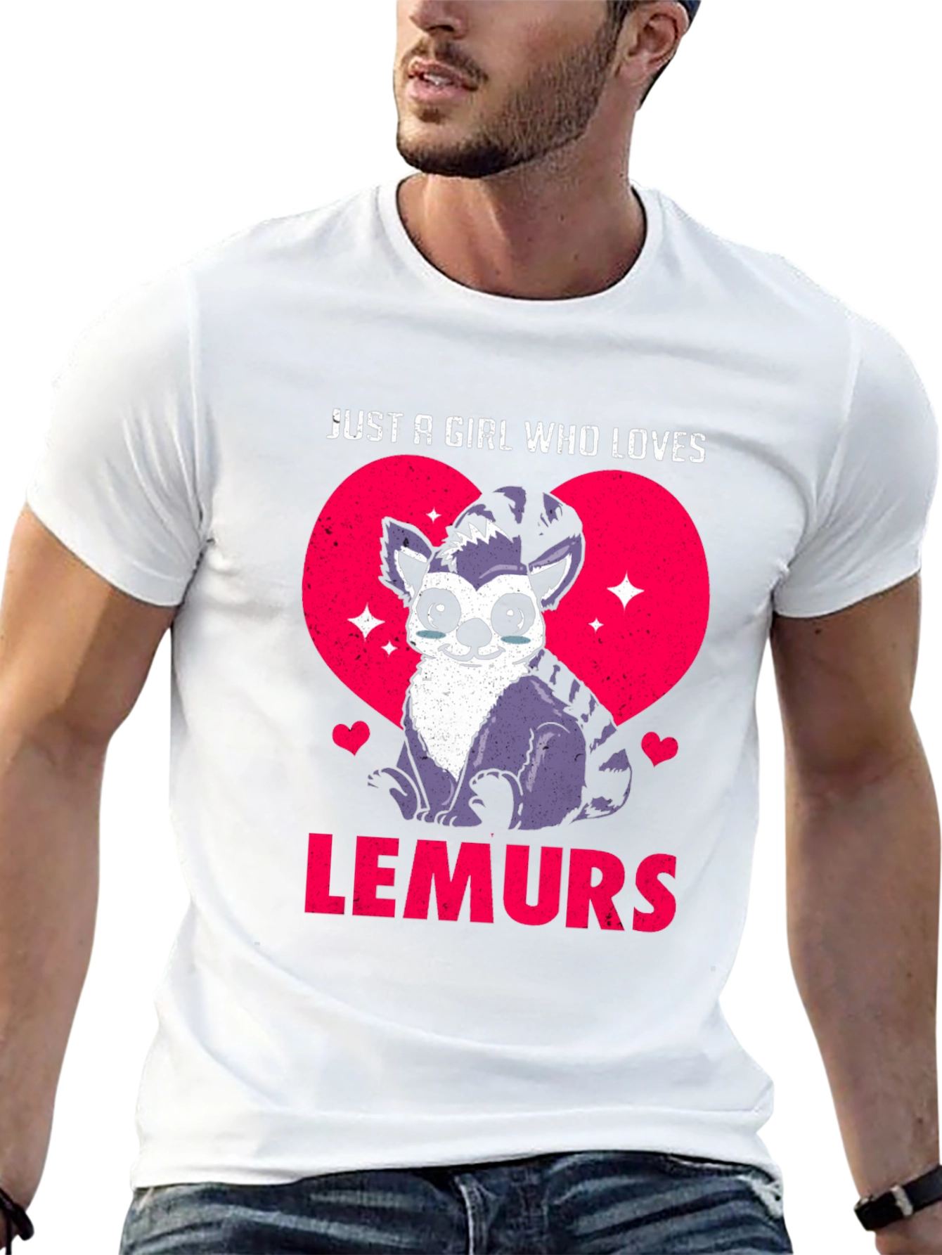 Black Just a Girl Who Loves Lemurs T-Shirt view 13