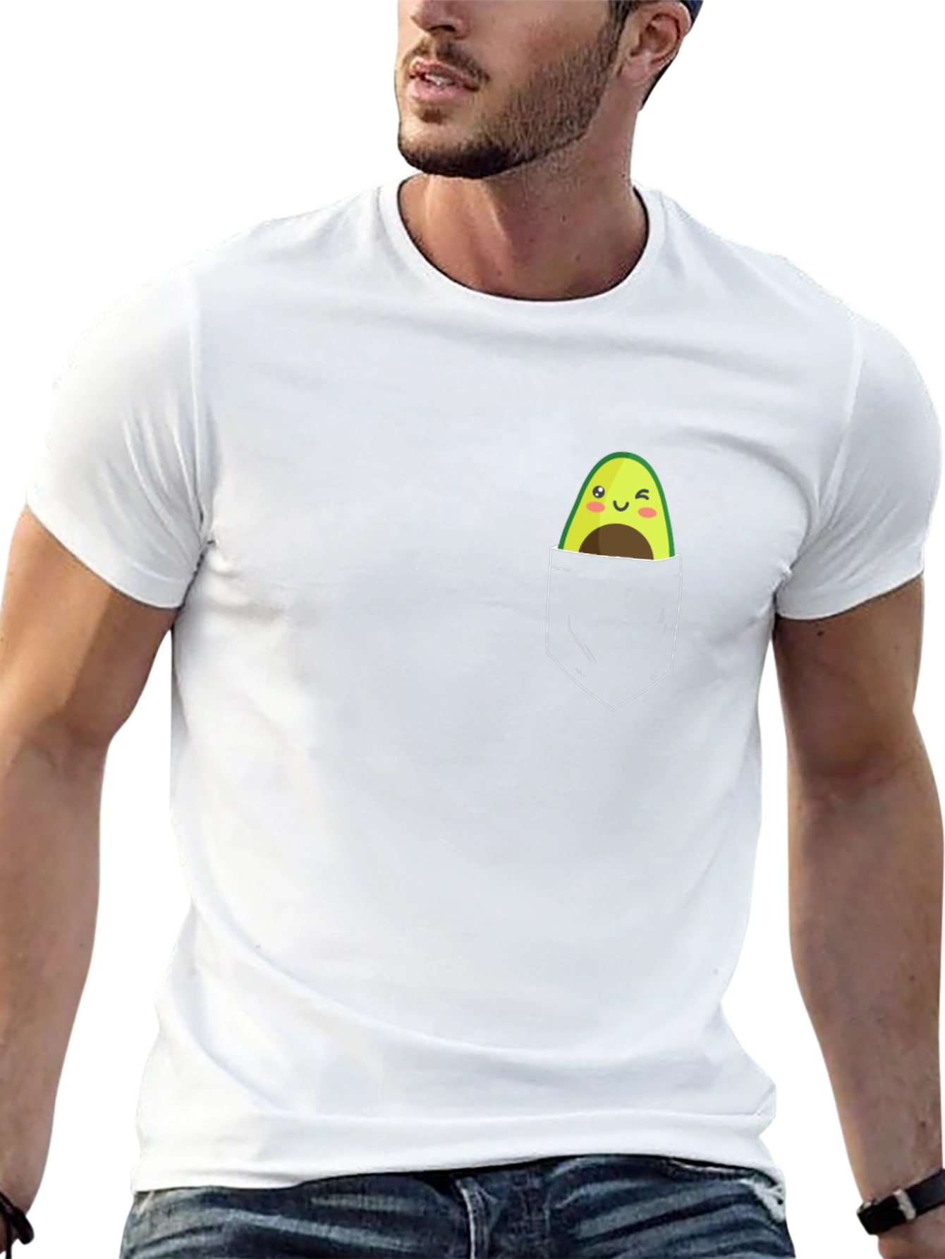 Black Avocado Pocket Tee - Cute & Fun Graphic T-Shirt view 13