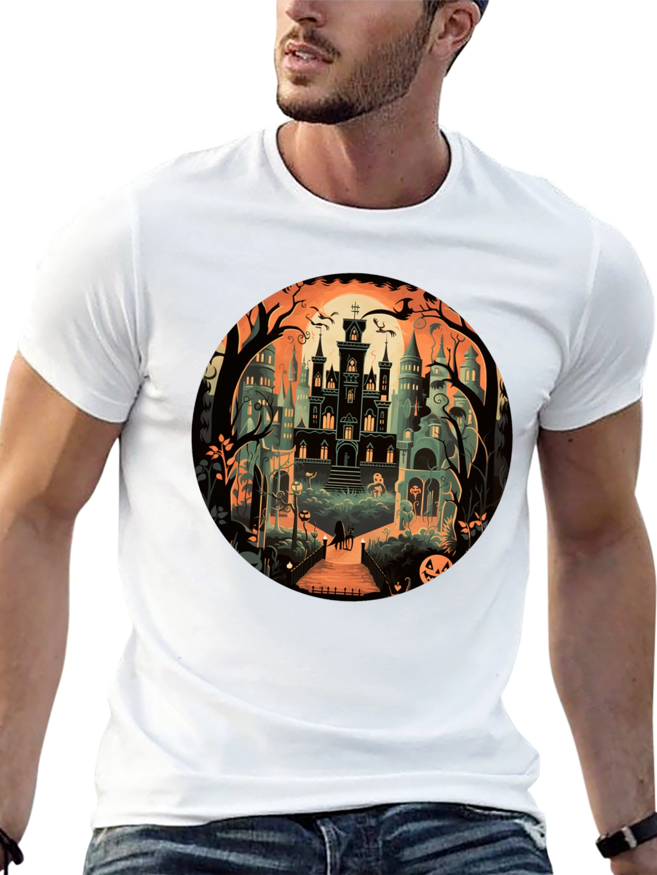 Black Haunted Mansion Graphic T-Shirt view 13