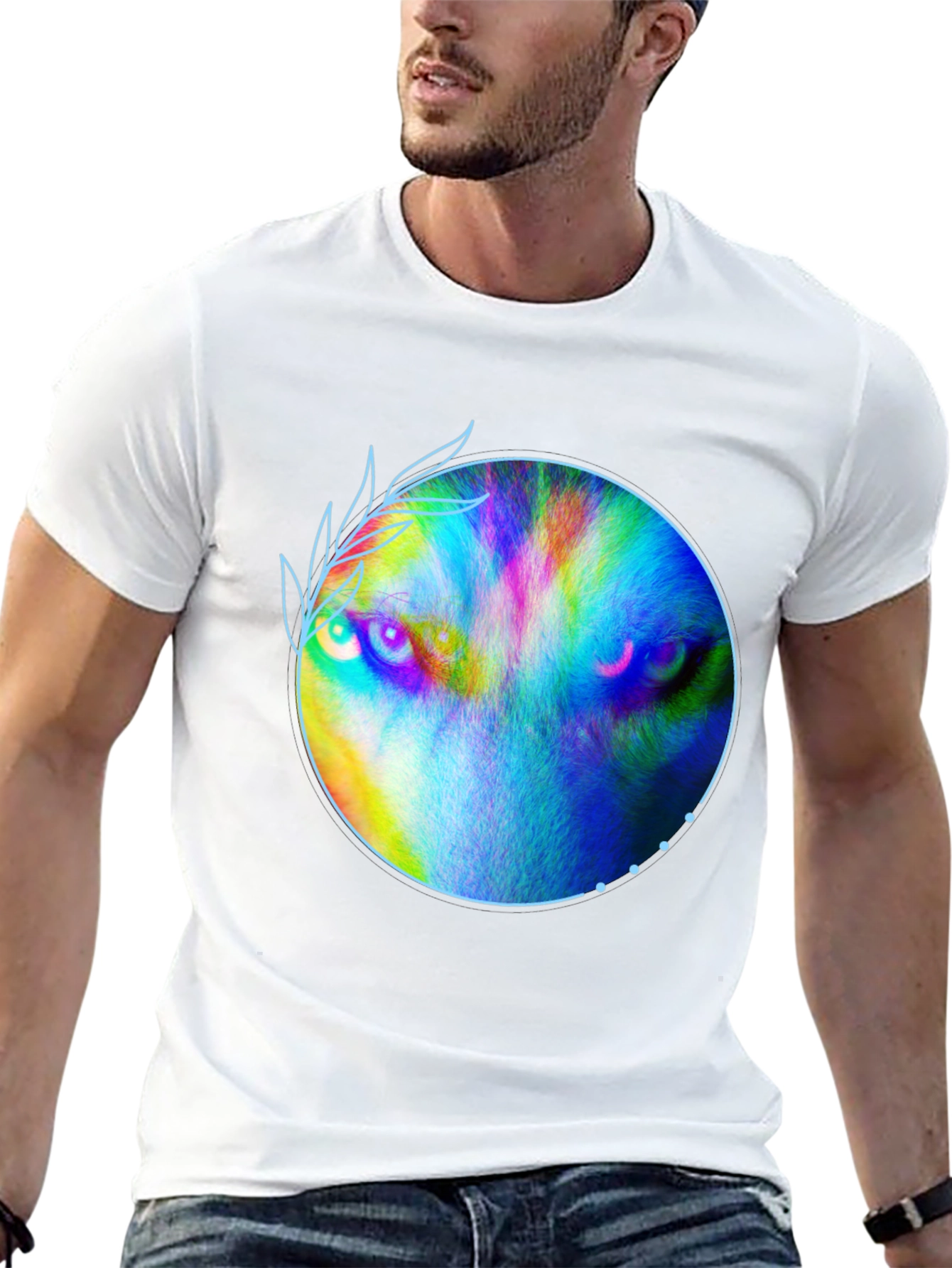 Black Wolf Eyes T-Shirt - Artistic Graphic Tee view 13