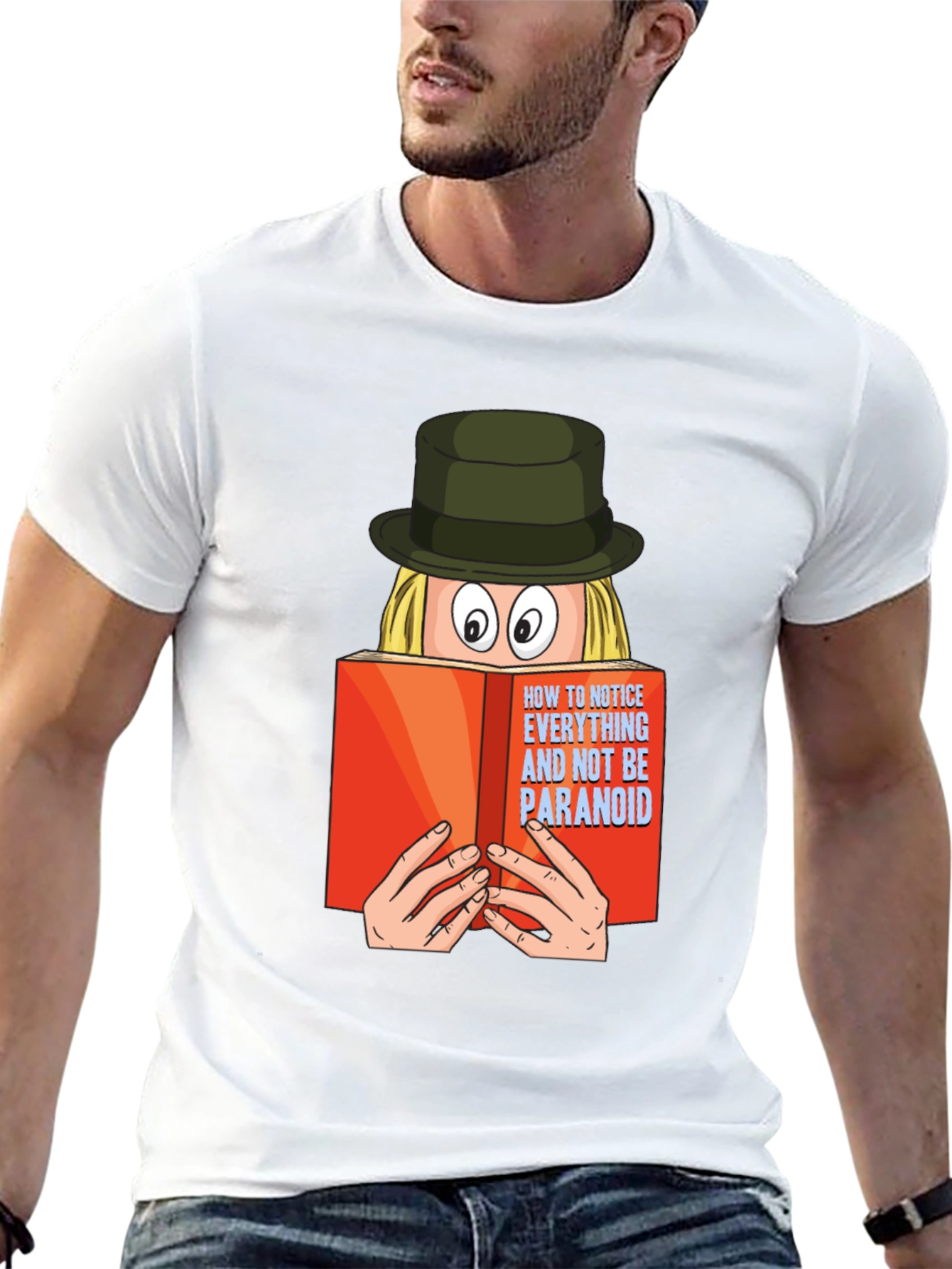 Black Paranoid Book Reader Black T-Shirt view 13