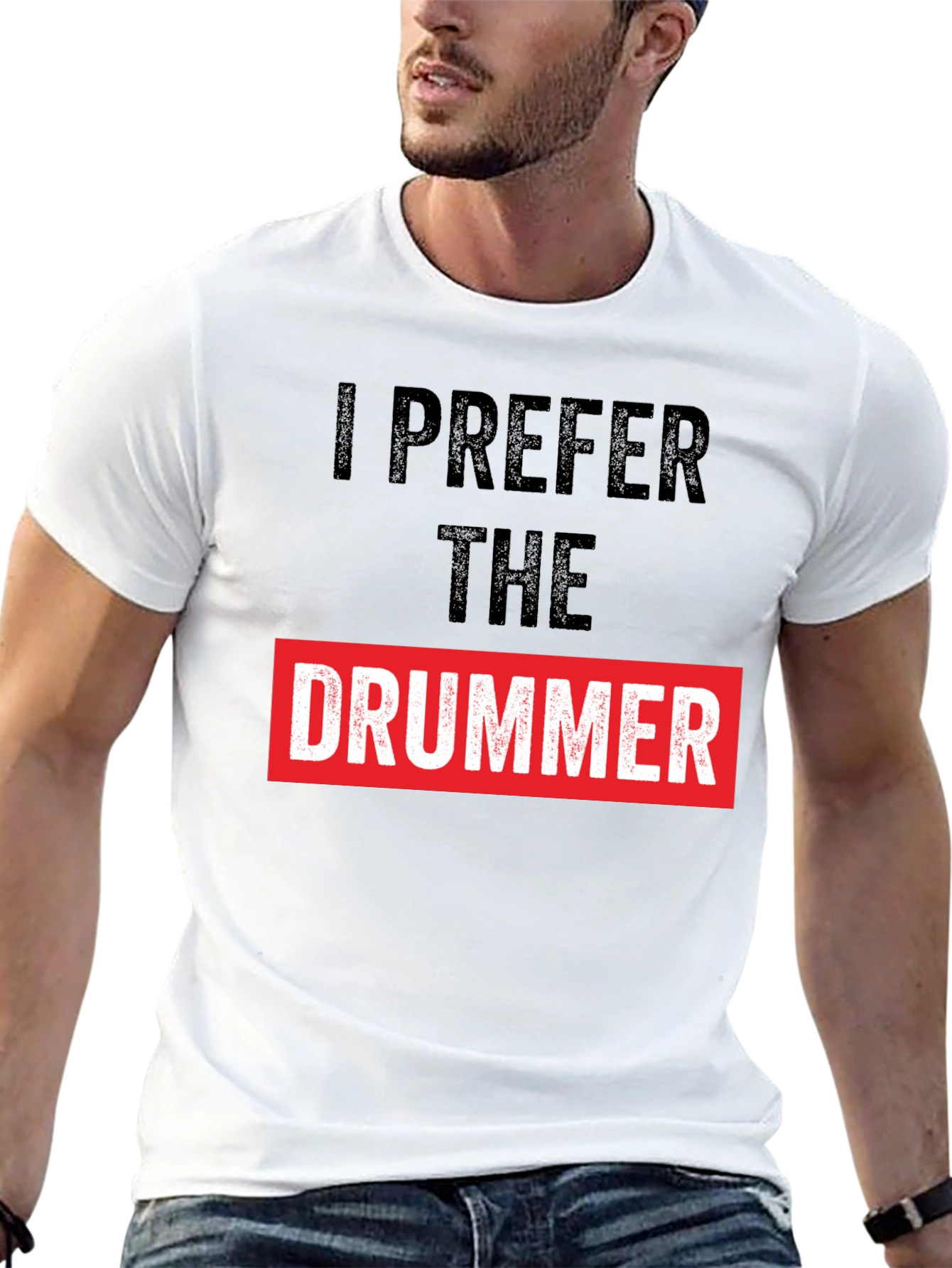 Black I Prefer the Drummer Graphic Tee view 13