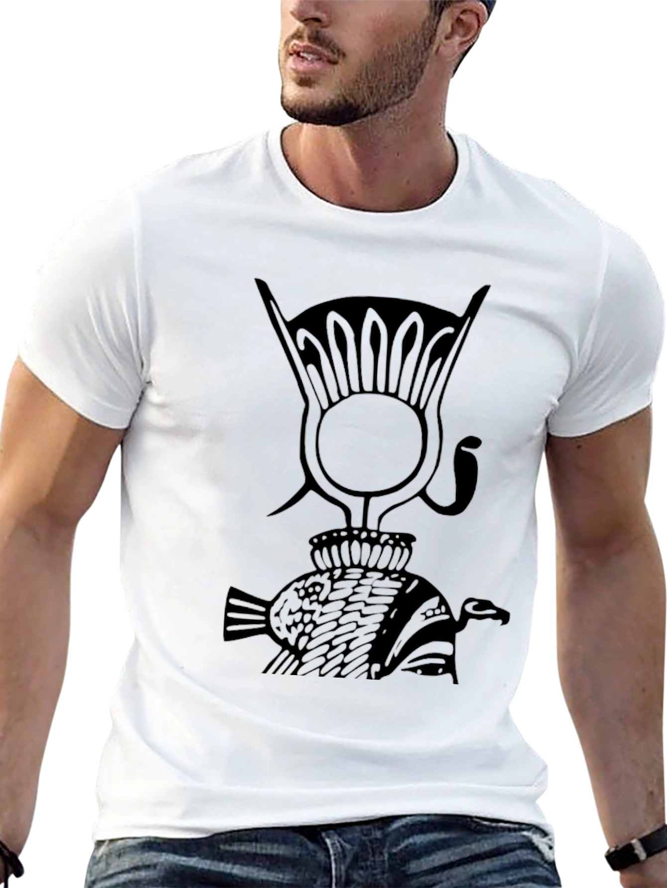 Black Egyptian Symbol Graphic Black T-Shirt view 13