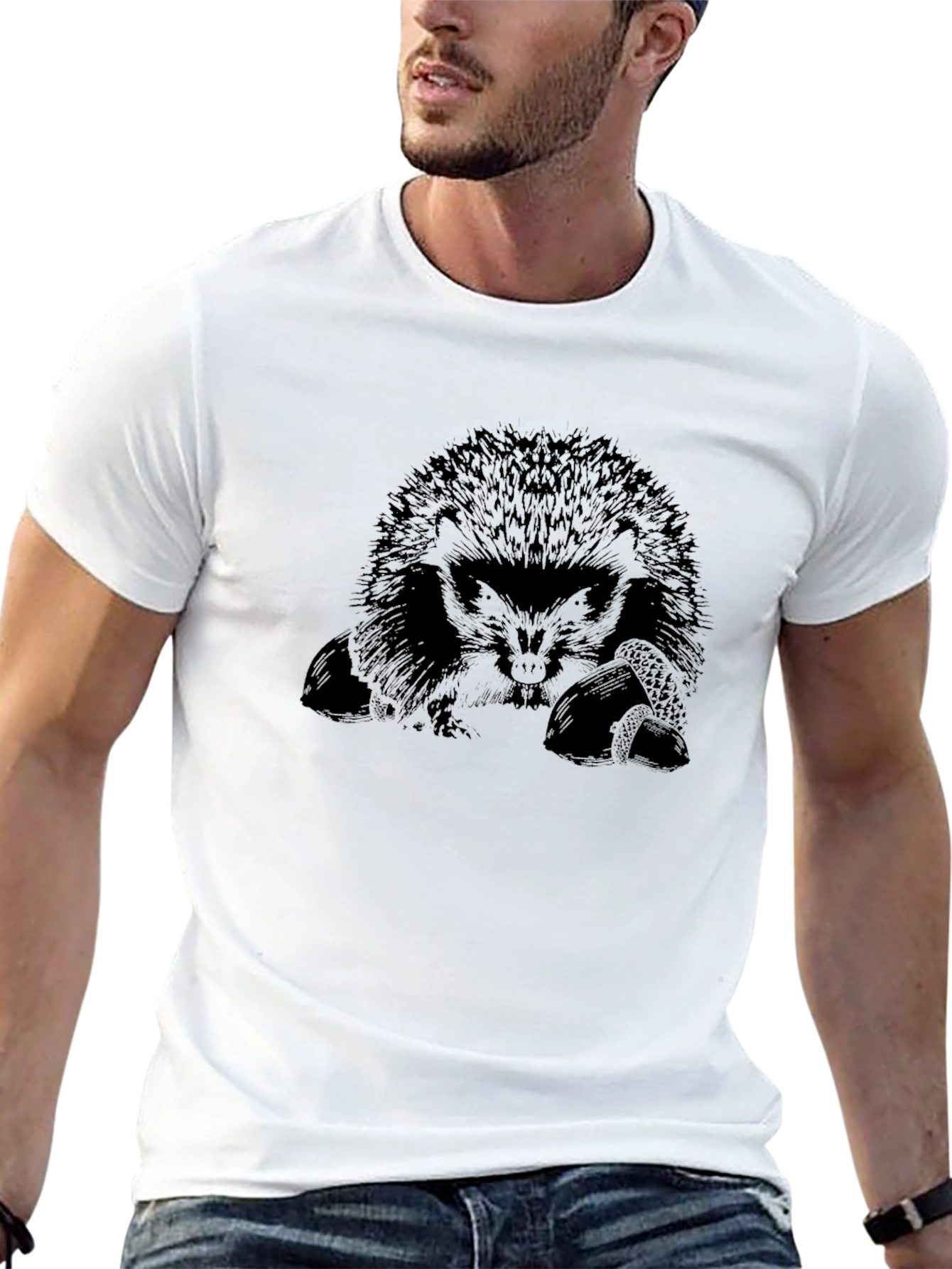 Black Black Hedgehog Graphic Tee view 13