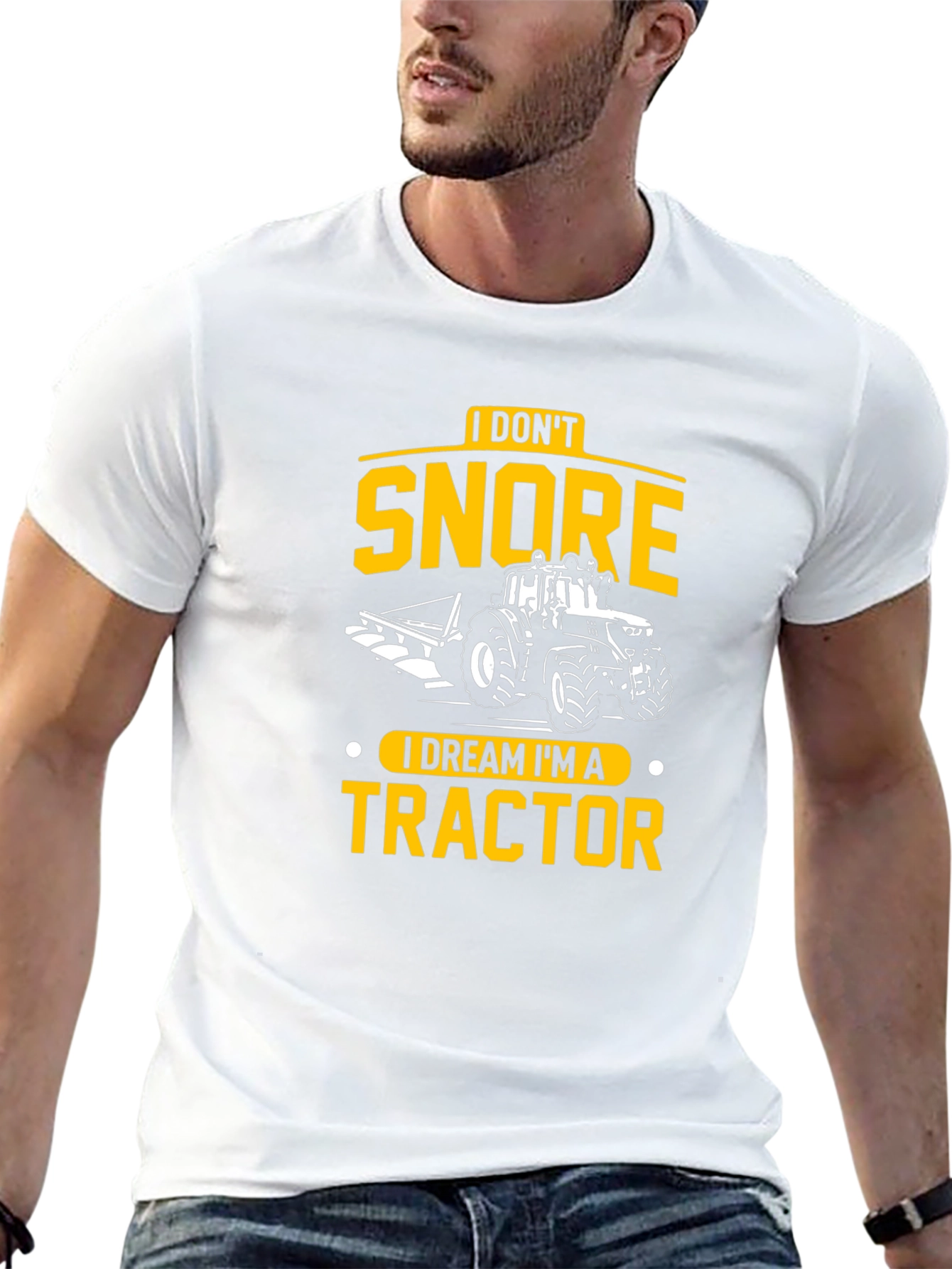 Black I Don't Snore, I Dream I'm A Tractor Black T-Shirt view 13