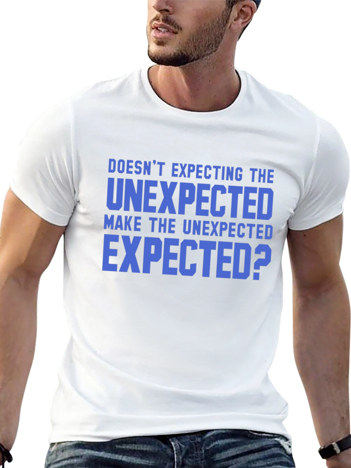 Black Unexpected T-Shirt - Funny Slogan Tee view 13