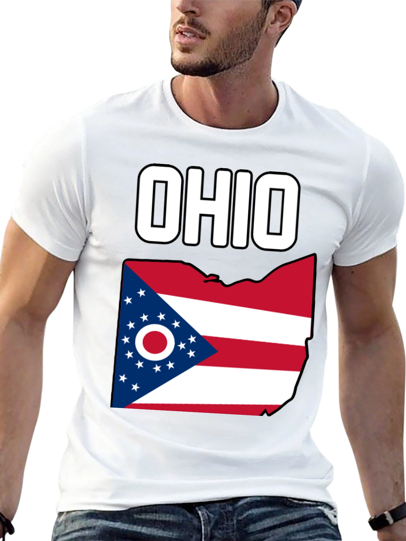 Black Ohio Flag Graphic T-Shirt view 13