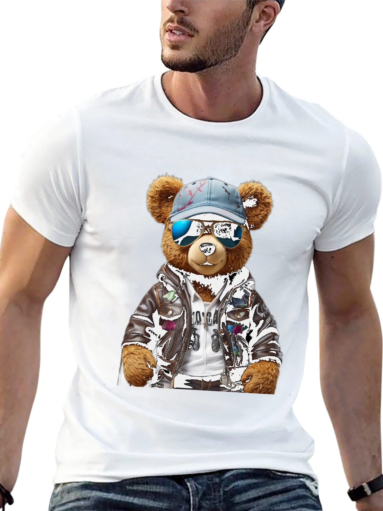 Black Cool Bear Graphic T-Shirt view 13