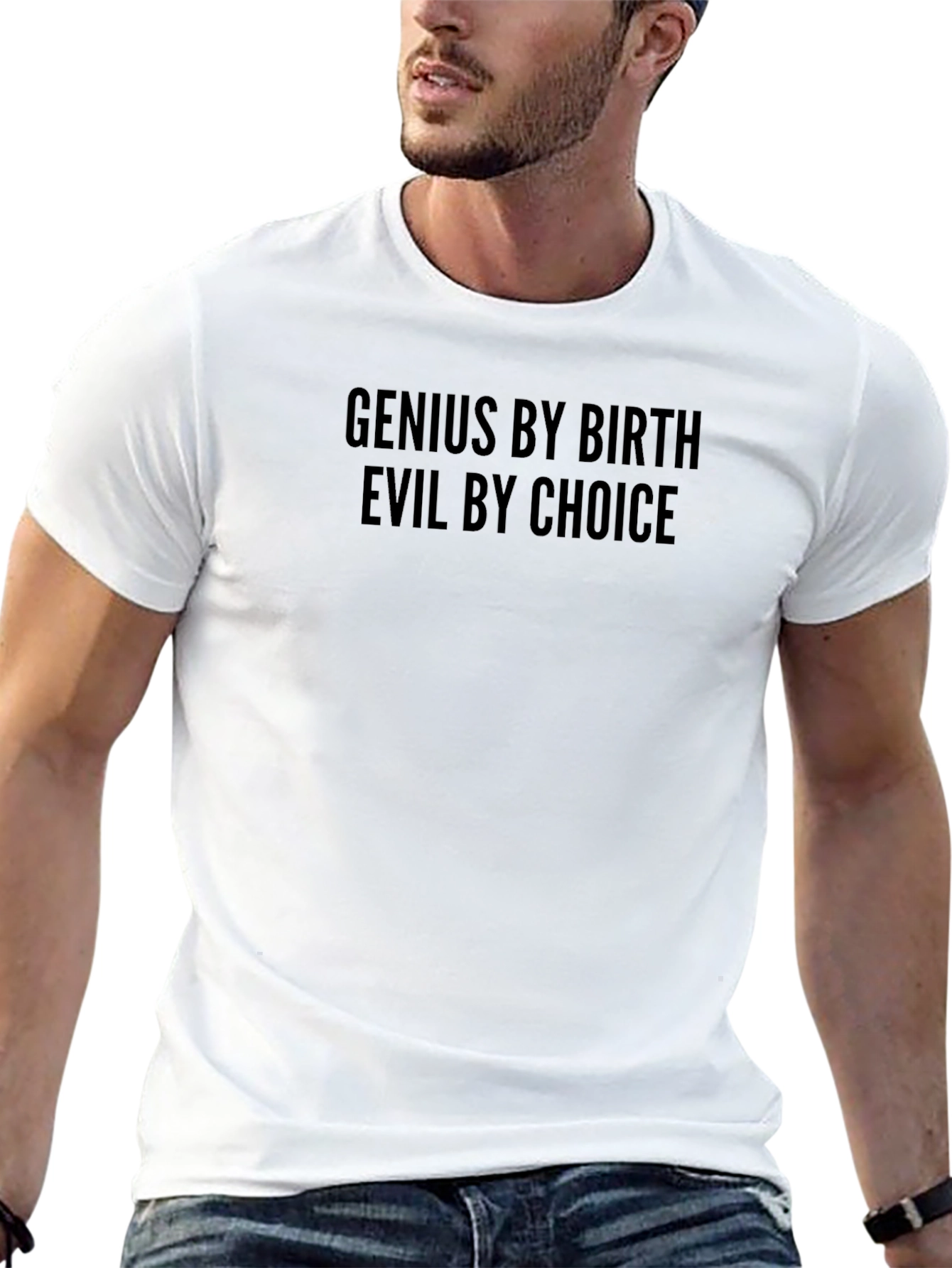Black Genius by Birth, Evil by Choice - Men's Black Tee view 13