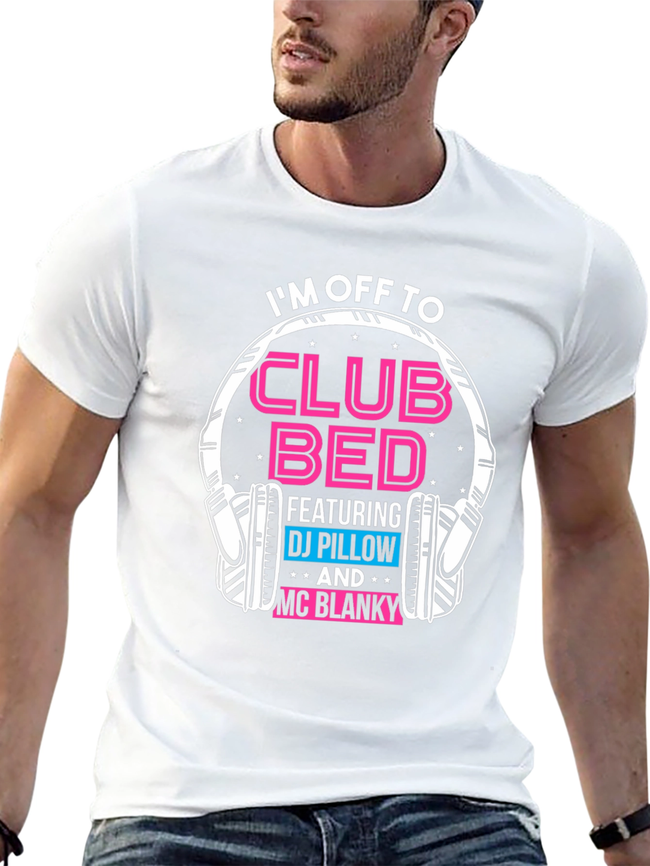 Black Club Bed T-Shirt: DJ Pillow & MC Blanky Graphic Tee view 13
