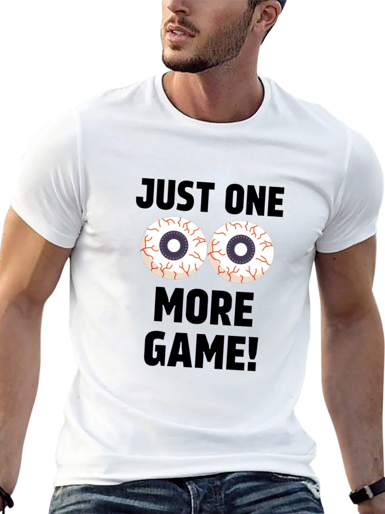 Black Just One More Game T-Shirt - Gamer Apparel view 13