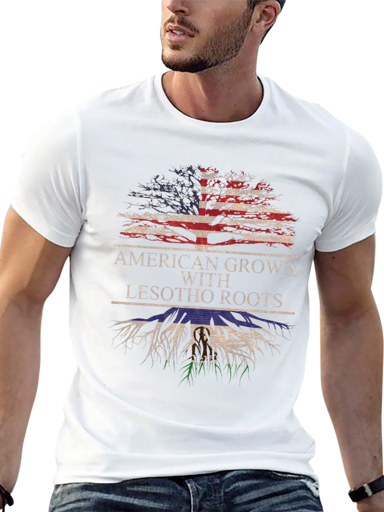 American Grown with Lesotho Roots T-Shirt - 13