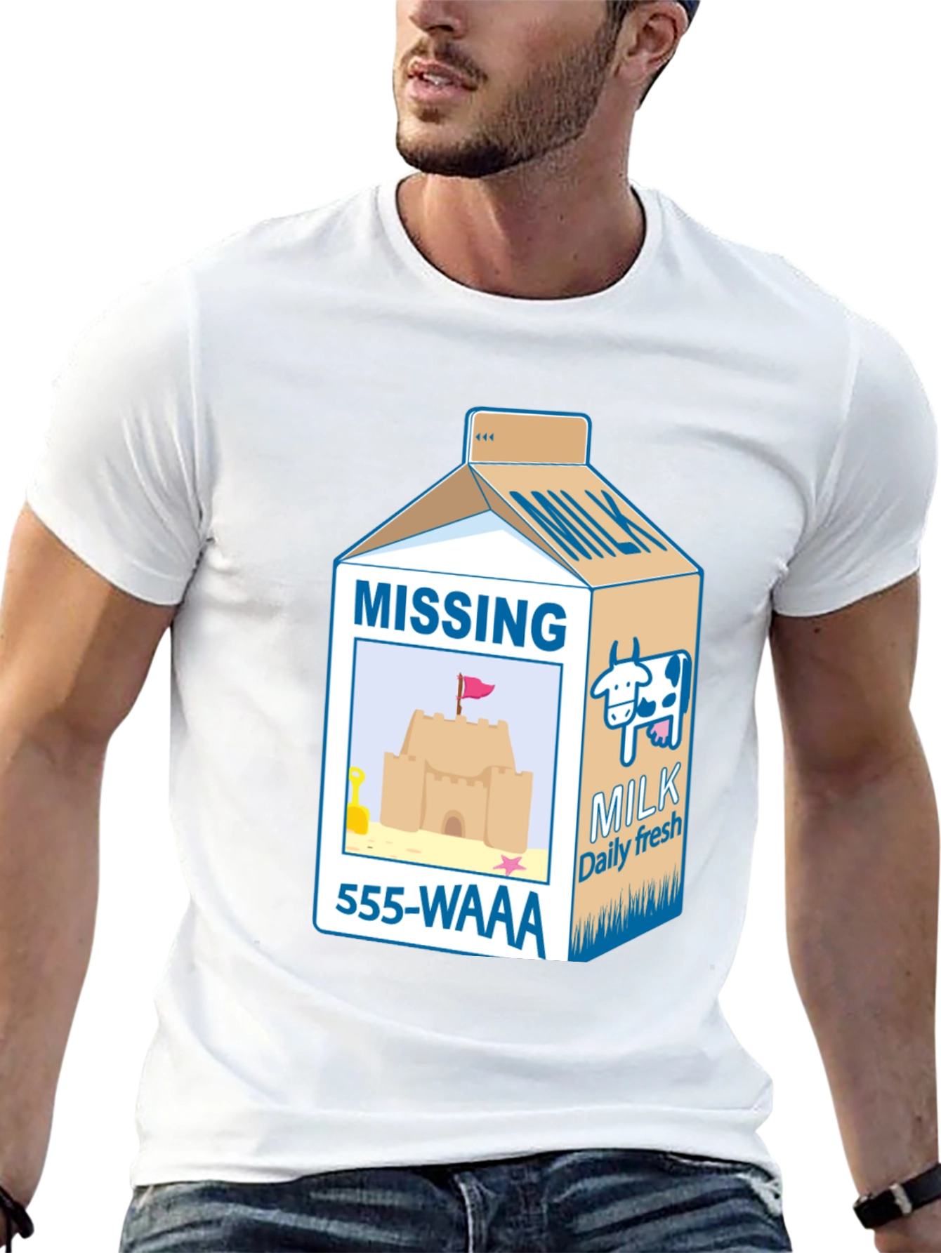Black Funny Missing Milk Carton T-Shirt view 13