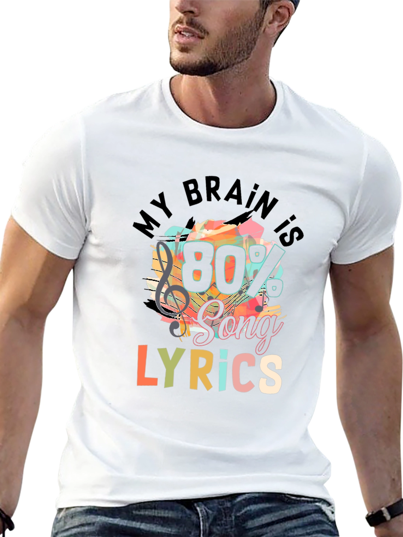 Black My Brain is 80% Song Lyrics T-Shirt view 13