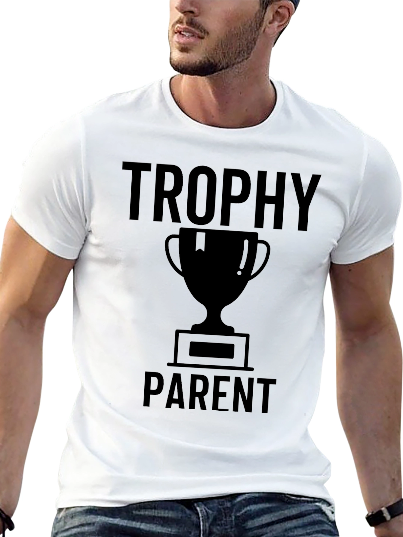 Black Trophy Parent Graphic Tee - Novelty T-Shirt view 13