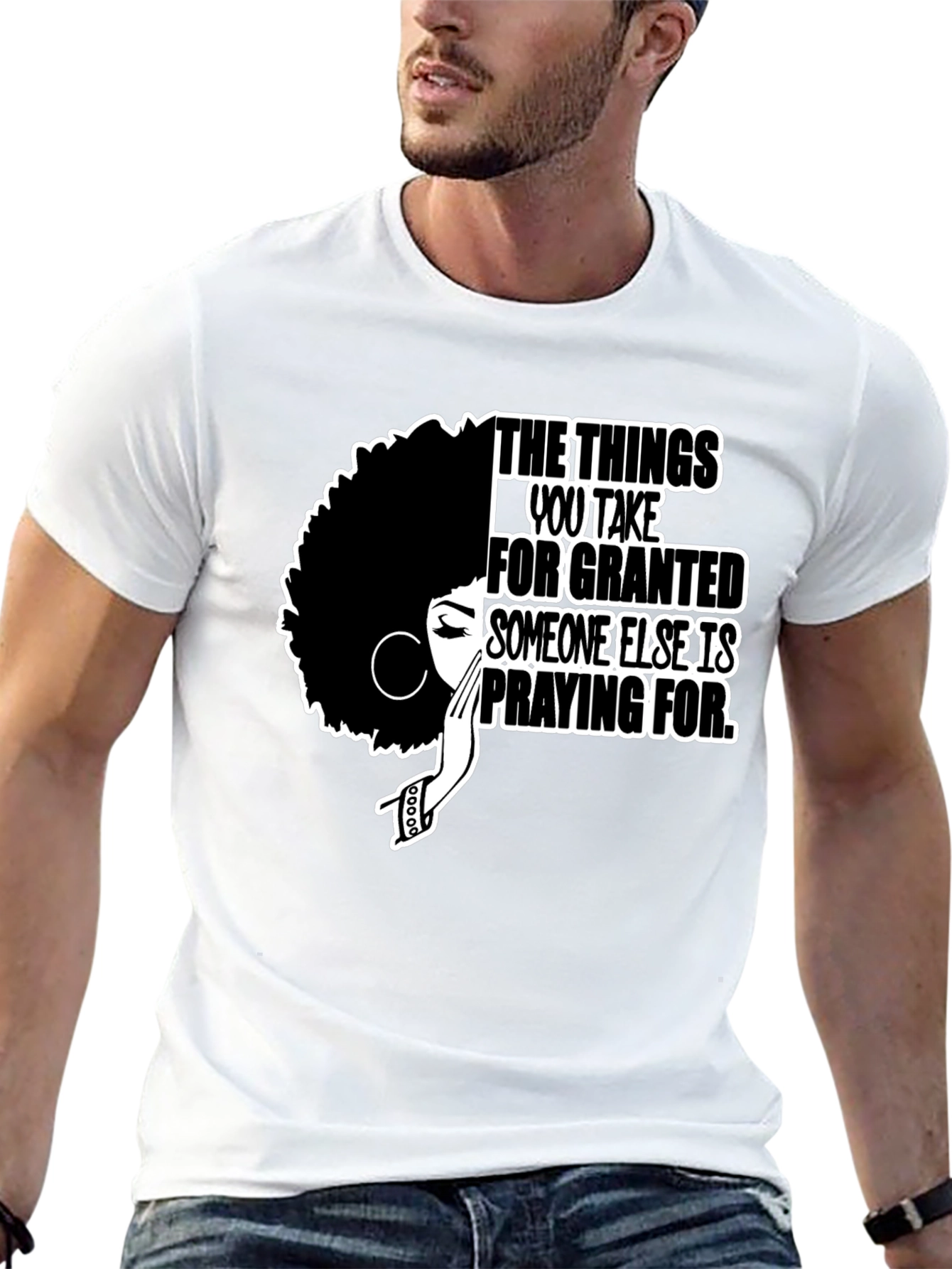 Black Inspirational Afro Woman Graphic T-Shirt view 13