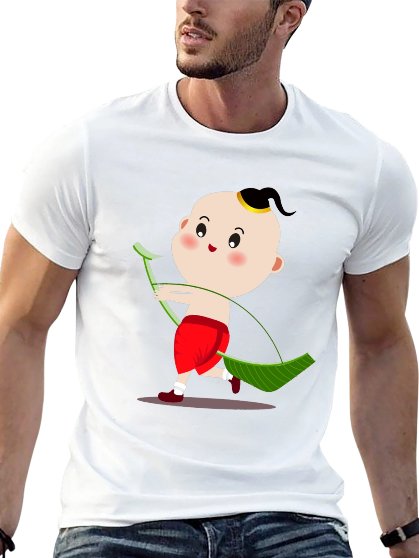 Black Funny Thai Boy Archer Graphic Tee view 13