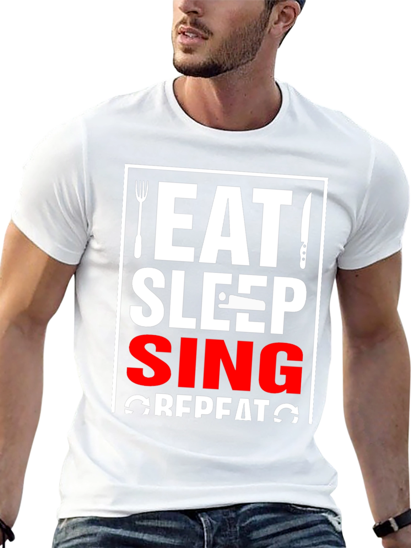 Eat Sleep Sing Repeat Graphic Tee - 13